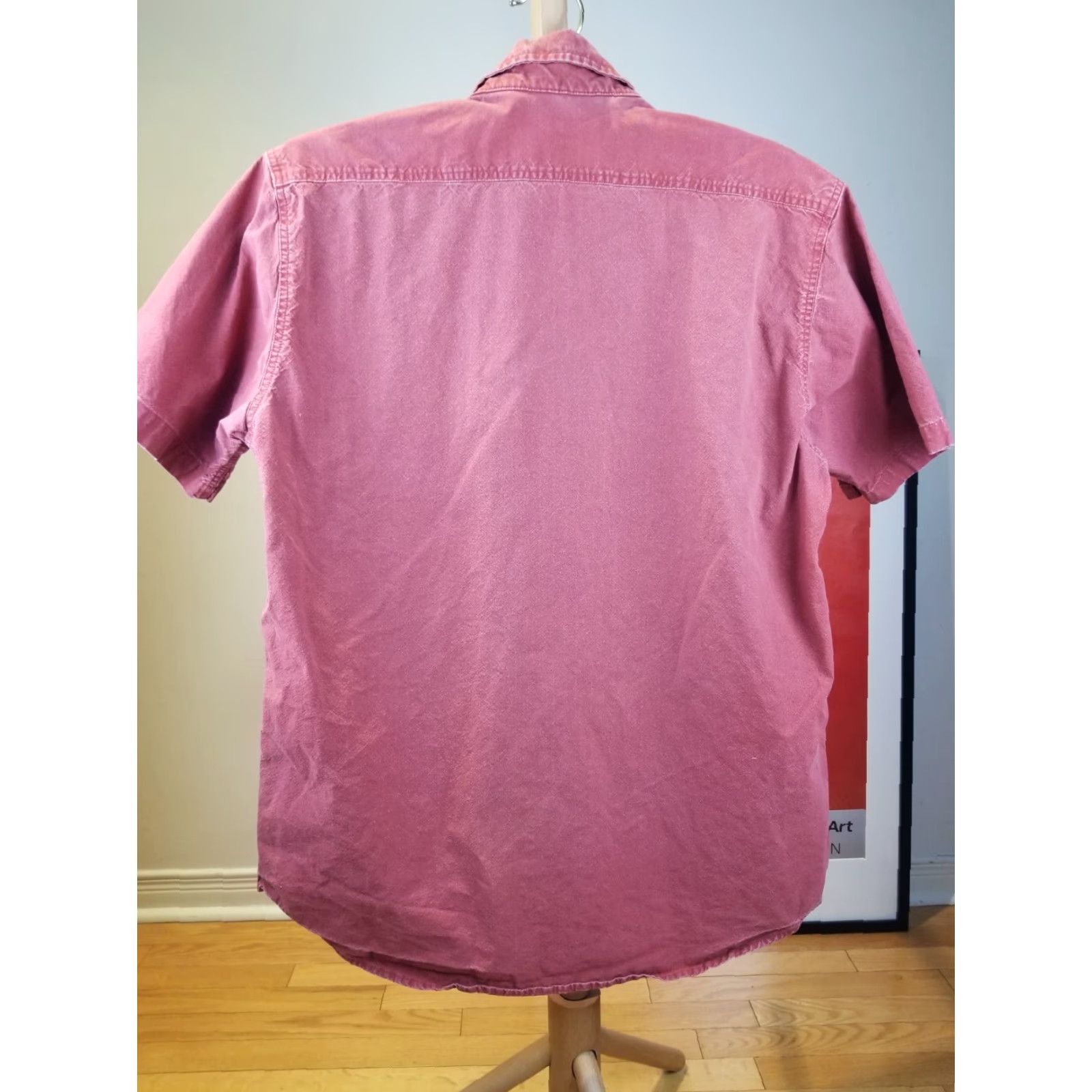 Carhartt Carhartt Button-Up Shirt Mens SZ Large Red Short Sleeve Vintage 90's Sun Faded Solid All Seasons Work Shirt Theme Anime Size US L / EU 52-54 / 3 - 7 Thumbnail