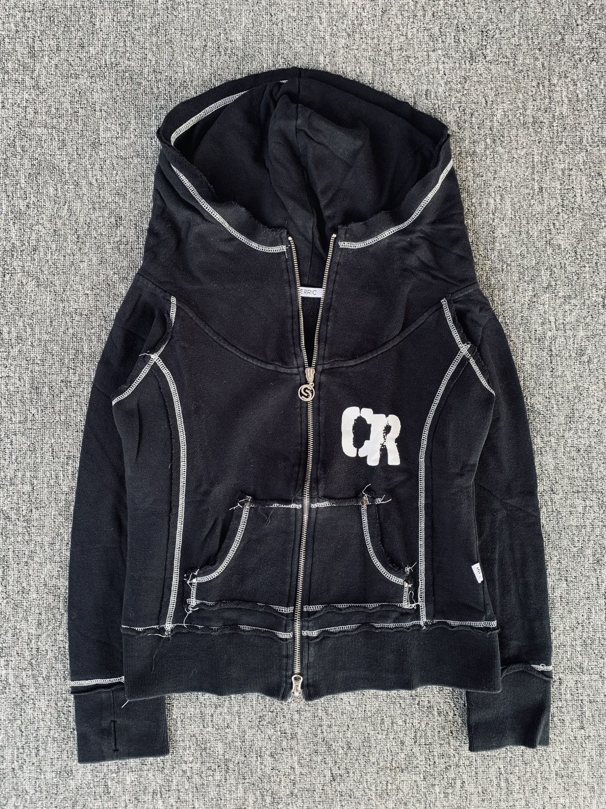 Japanese Brand Cerric Crazy Distressed Zip Up Jacket Hoodie Rock Punk Style Size M / US 6-8 / IT 42-44 - 2 Thumbnail