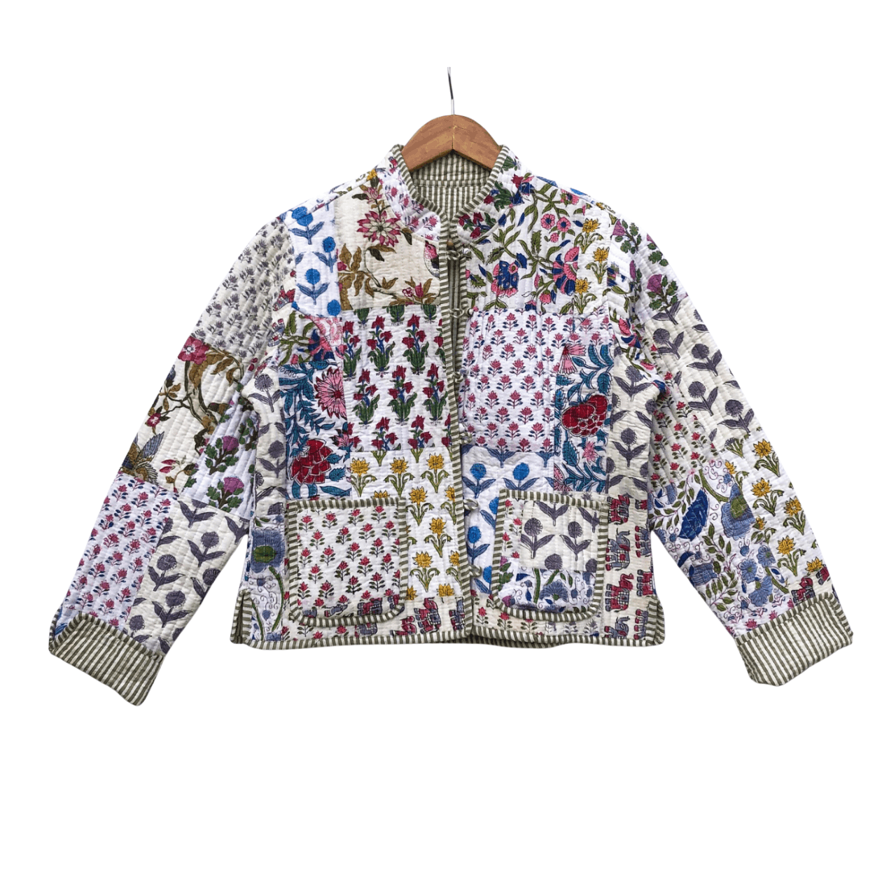 Vintage Floral Print Quilted Jacket Vintage Short Jackets Size S / US 4 / IT 40 - 1 Thumbnail