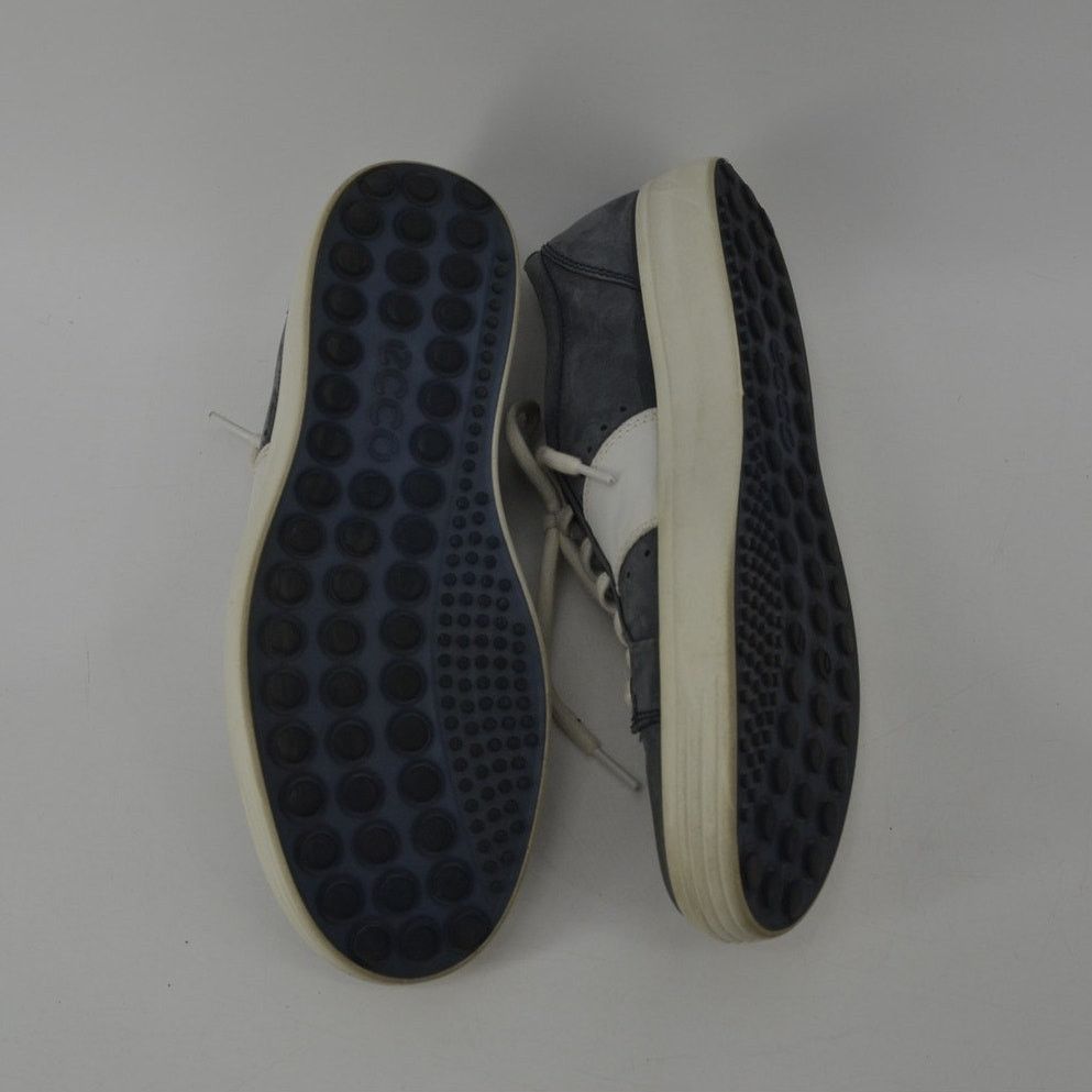 Ecco ECCO Soft Gray-Blue White Sneakers Lace Up Mens Leather SZ 7 Size US 7 / EU 40 - 8 Thumbnail