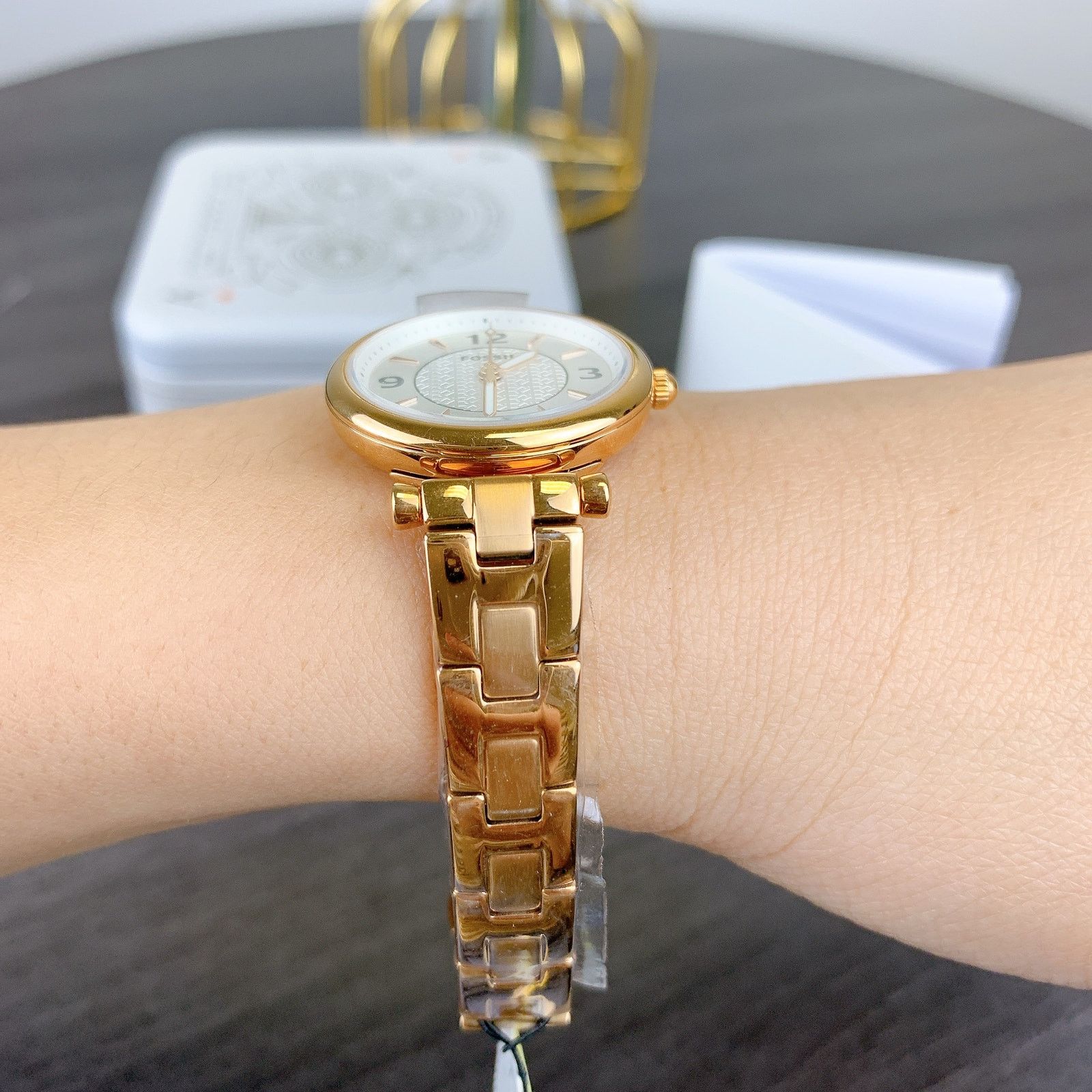 Fossil Fossil ES5202 Carlie Three-Hand Rose Gold-Stainless Watch Size ONE SIZE - 5 Thumbnail