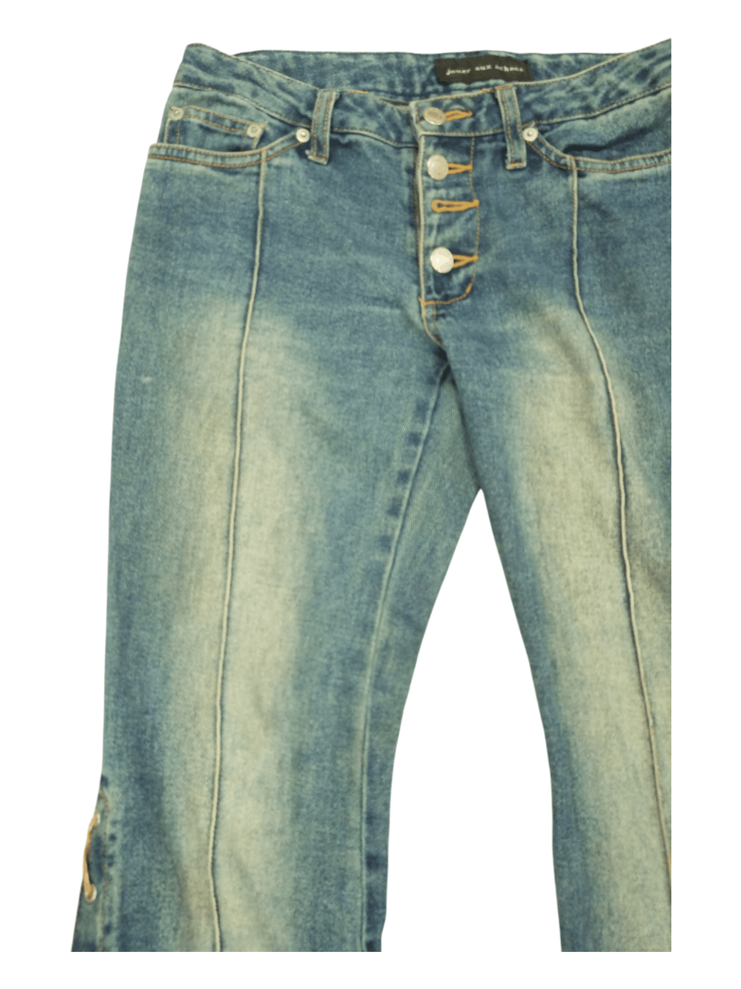 Jouex Aux Echecs Lace Up Mud Mad Flared Jeans
