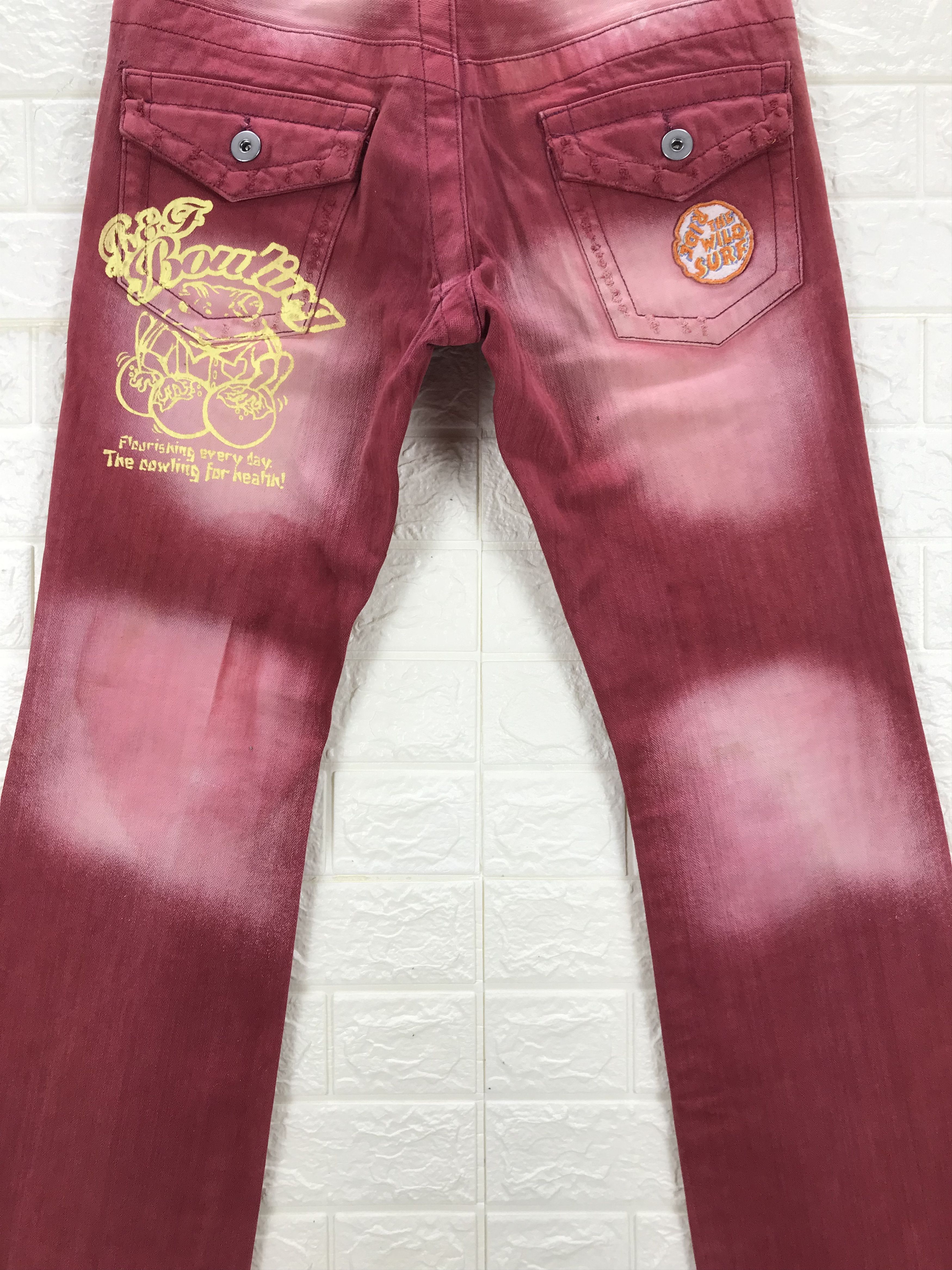 Hysteric Glamour Vintage Hysteric Glamour Patched Hawaiian Flare Jeans Size US 32 / EU 48 - 6 Thumbnail
