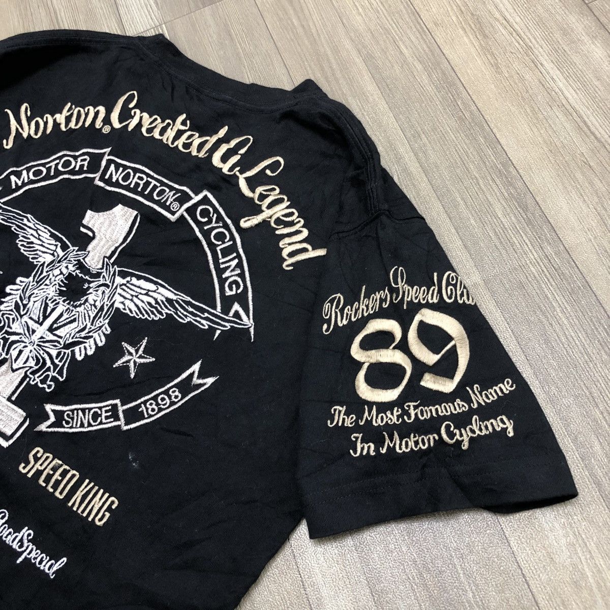 Japanese Brand × Norton 2000s Norton Motorcycle English Ducth Embroidered Tshirt Size US L / EU 52-54 / 3 - 4 Thumbnail