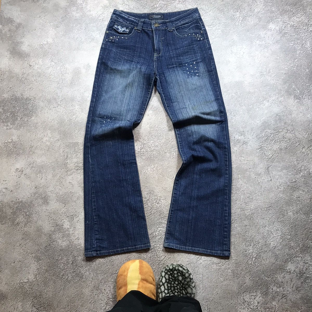Vintage Vintage 90s Baggy Distressed Wide Leg Jeans Grunge Logo 28 Size 28" / US 6 / IT 42 - 2 Thumbnail