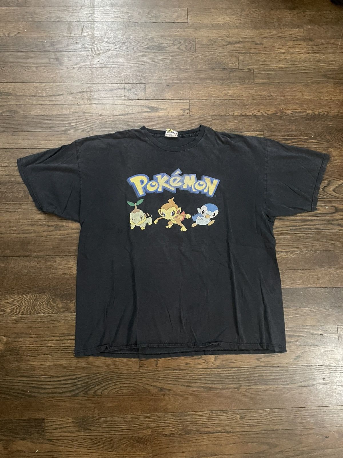 image of Pokemon x Vintage Pokémon Diamond & Pearl Promo Starter Pokémon Shirt in Black, Men's (Size XL)