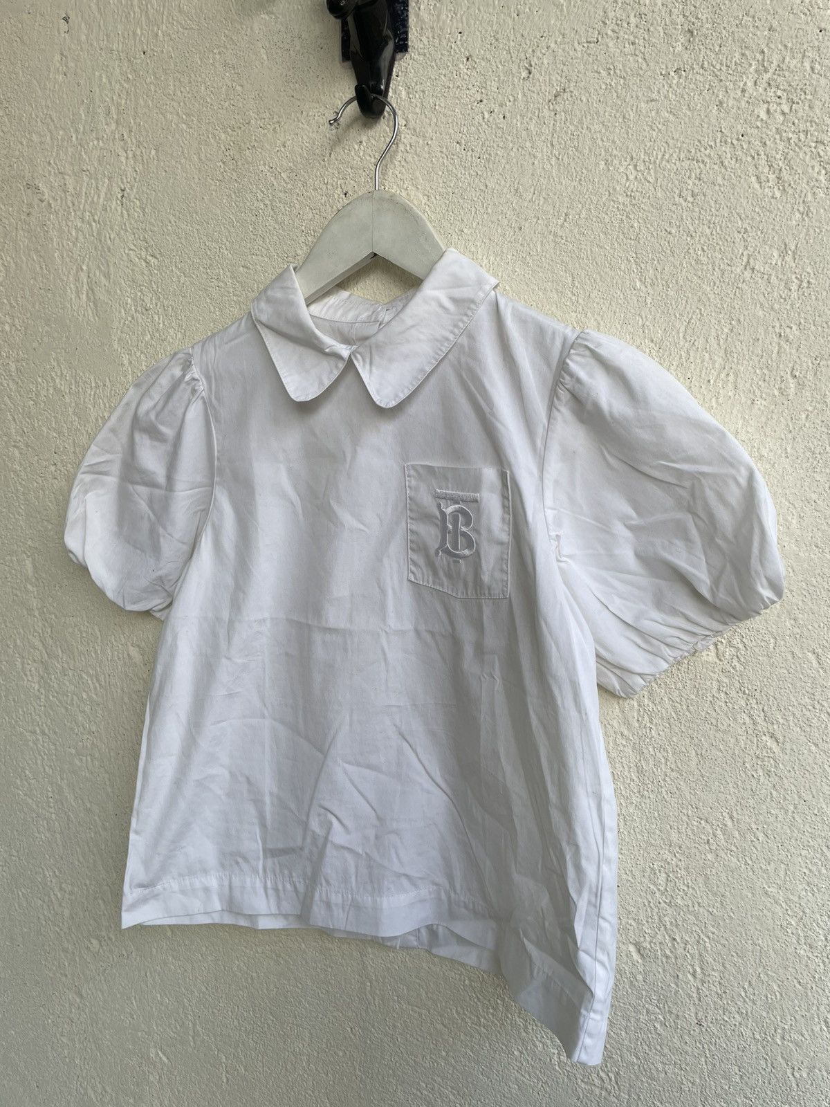 Burberry 00s Burberry Puff Sleeve Peter Pan Collar Embroidery Miumiu Size XXS / US 00 / IT 34 - 4 Thumbnail