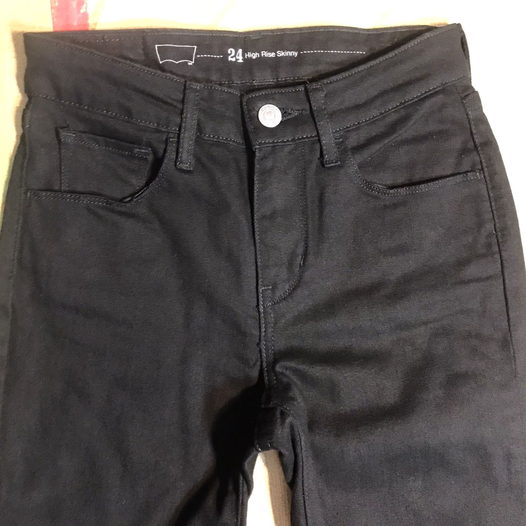 Levi's Levi's Jeans Skinny Black 90s Bohemian College Slim Stretch 5-Pocket Womens Regular 24 x 25.5 Inseam Size 42" / US 20 - 4 Thumbnail