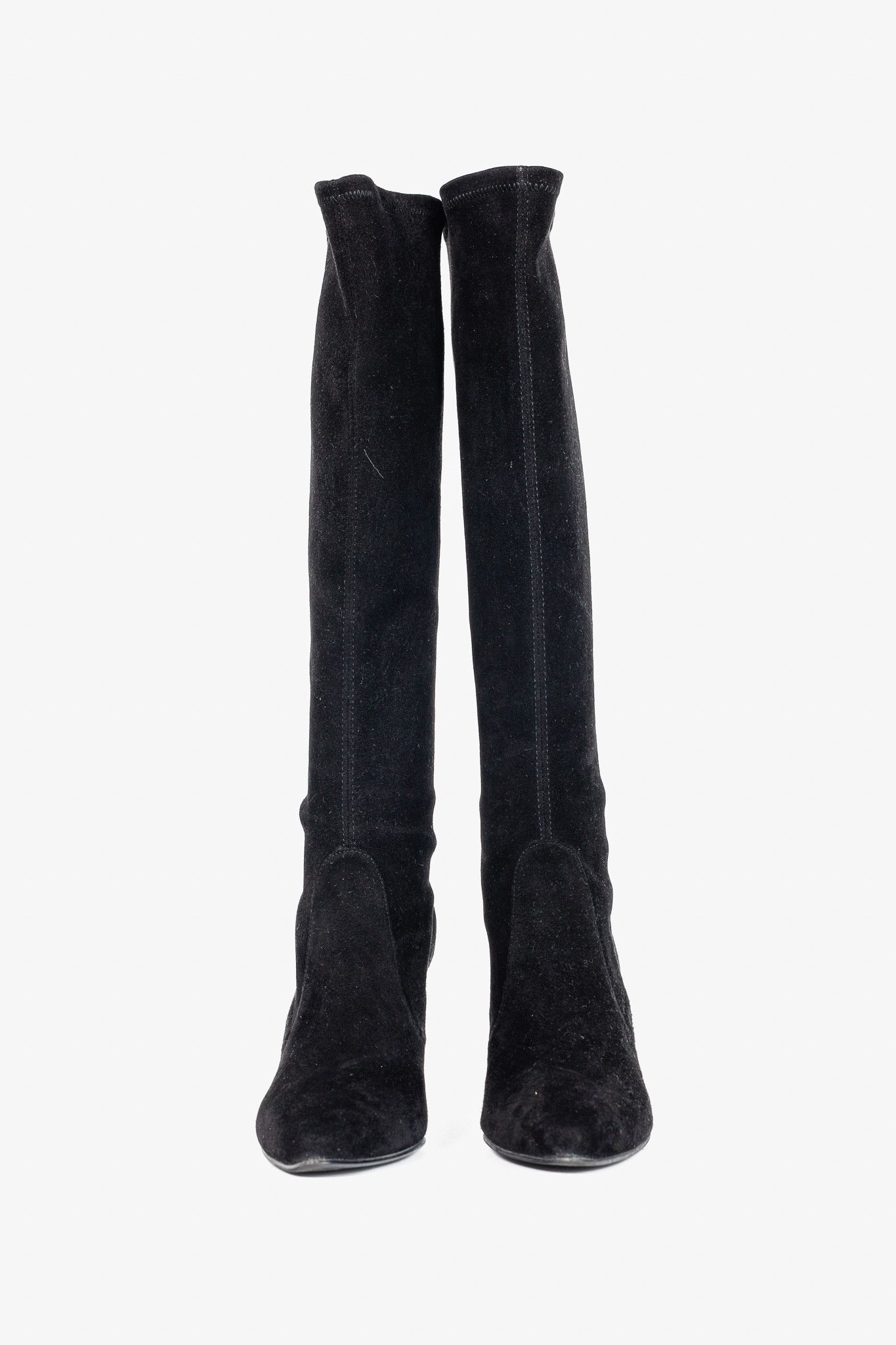 Stuart Weitzman Stuart Weitzman Giving Suede Pointed-Toe Knee-High Boots Size US 8 / IT 38 - 2 Thumbnail