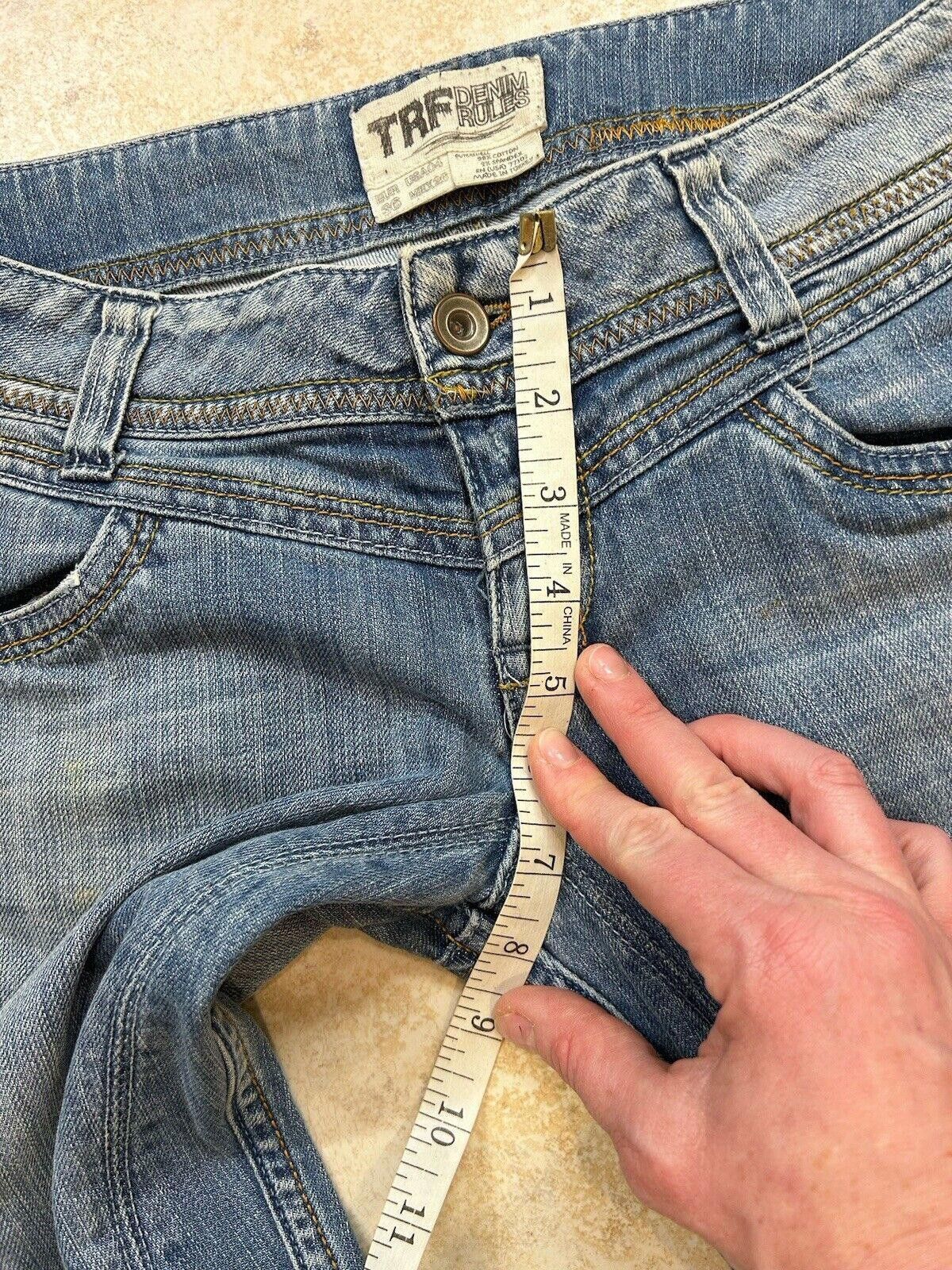 Designer Vintage Y2K Blue Jeans TRF Denim Skinny Low rise Panel Sz 4 Size 27" / US 4 / IT 40 - 7 Thumbnail