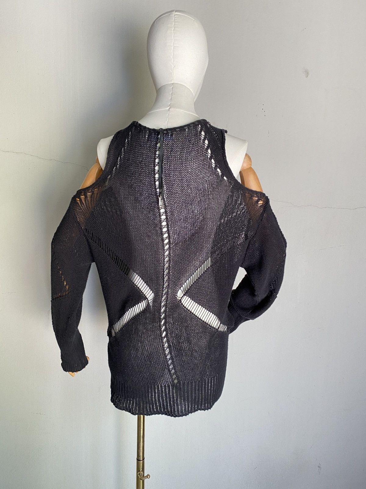 Diesel DIESEL Black Knit Cold-Shoulder Top Size M / US 6-8 / IT 42-44 - 2 Thumbnail