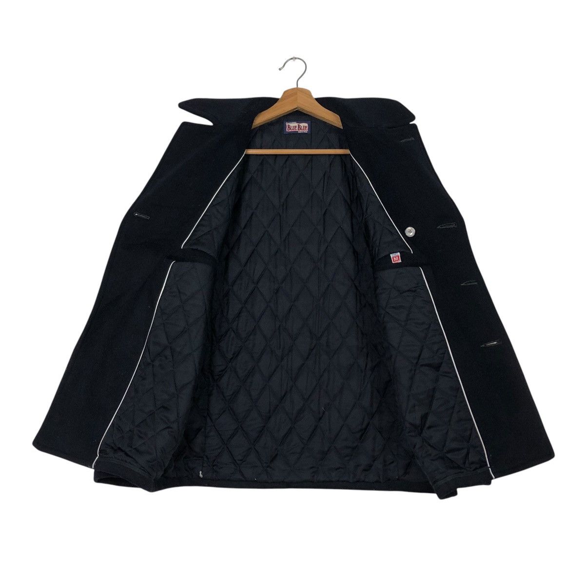 Blue Blue Japan 🔥VINTAGE WOOL PEA JACKET BLUE BLUE DOUBLE COLLAR Size US M / EU 48-50 / 2 - 15 Thumbnail