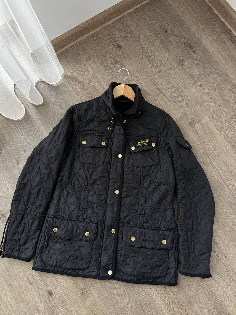 Barbour × Vintage Vintage Barbour International Quilted Black Jacket Size M / US 6-8 / IT 42-44 - 7 Thumbnail