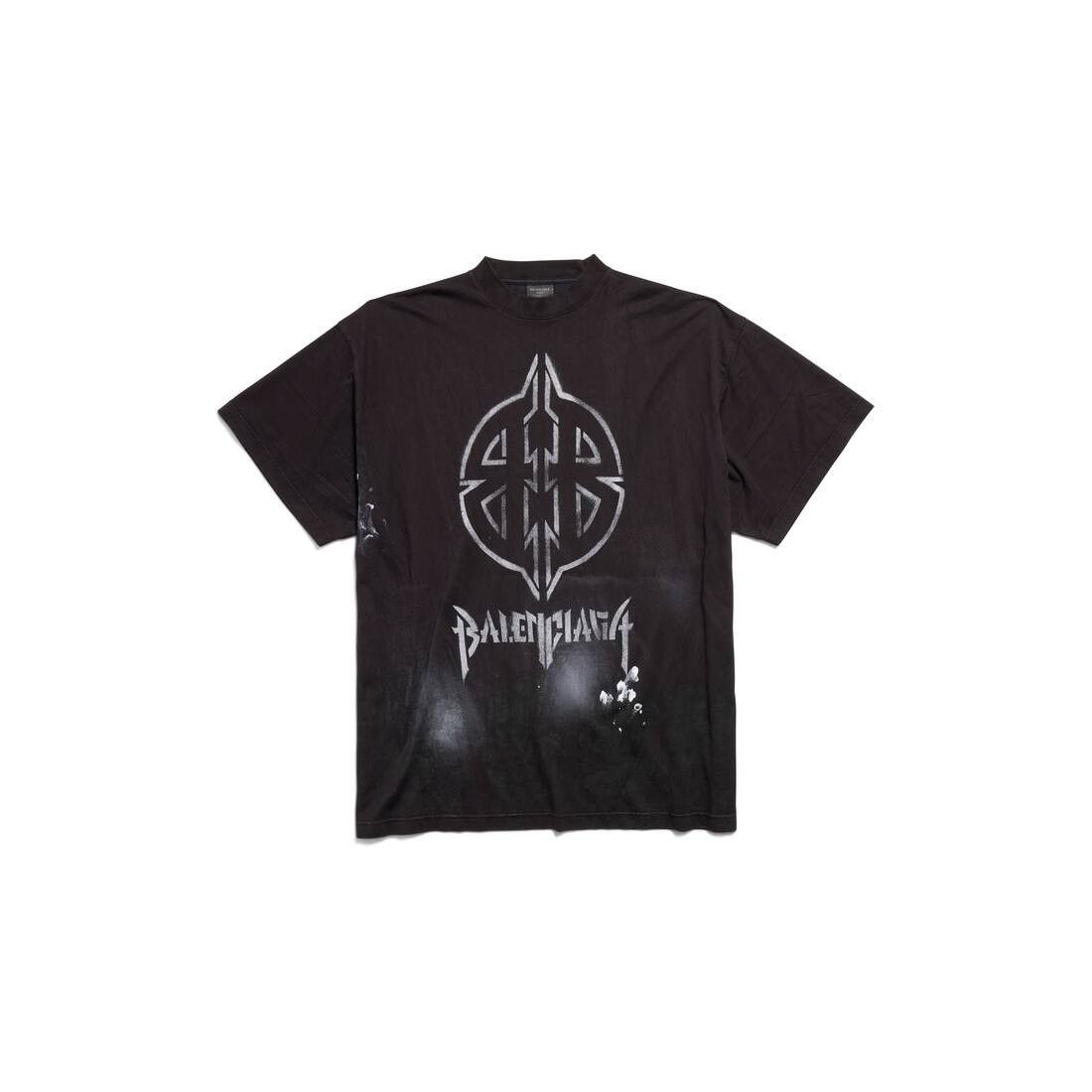 Balenciaga o1la1rc1a0925 Dup / Metal BB Stencil T-Shirt Small Fit Black Size M / US 6-8 / IT 42-44 - 1 Thumbnail