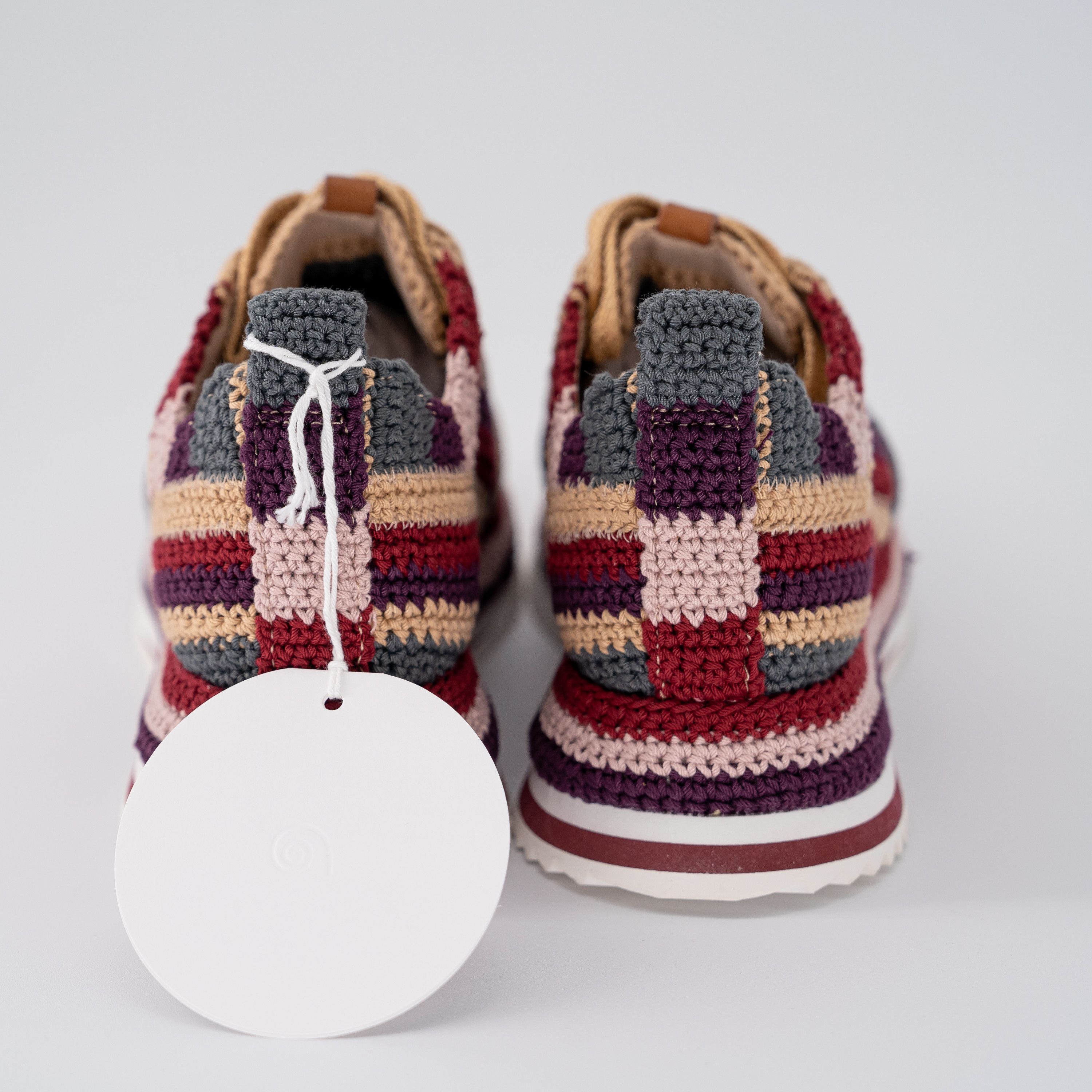 Chloe size US7 EU 37 - Chloe Myha Crocheted Knit Sneakers Burgundy Size US 7 / IT 37 - 2 Thumbnail