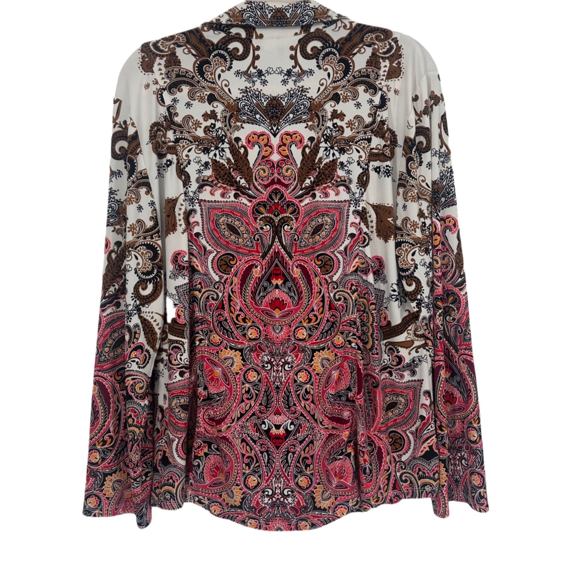 JM Collection JM Collection Paisley Medallion Boho Blouse - XL Size XL / US 12-14 / IT 48-50 - 3 Thumbnail