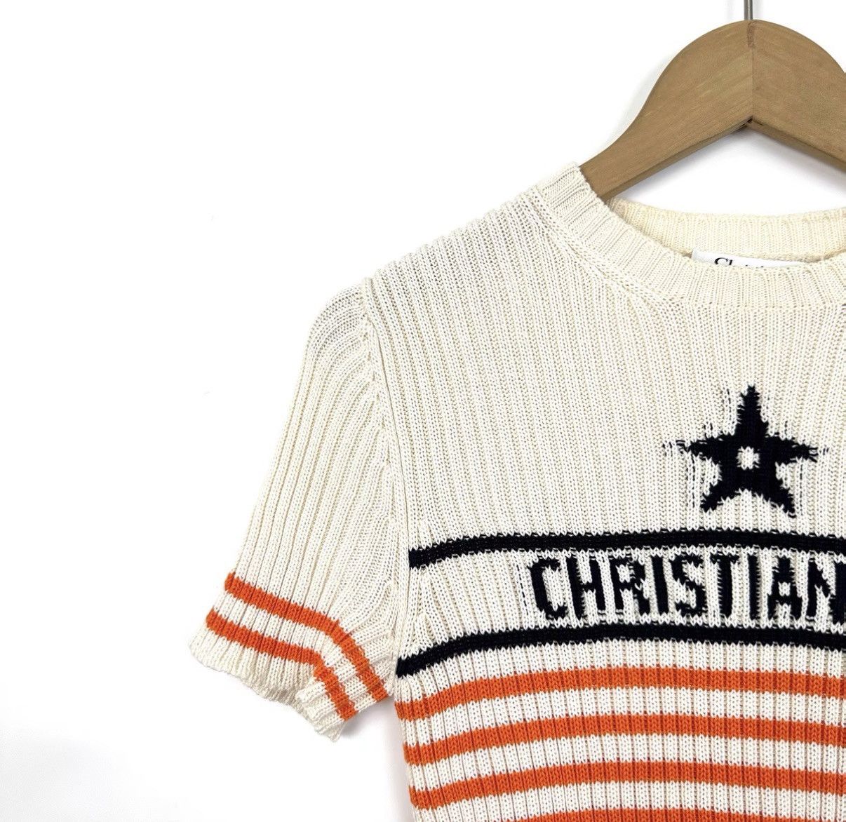 Dior Dior/Lucky Star Logo Striped Knit Short Sleeve K12 Size XS / US 0-2 / IT 36-38 - 5 Thumbnail