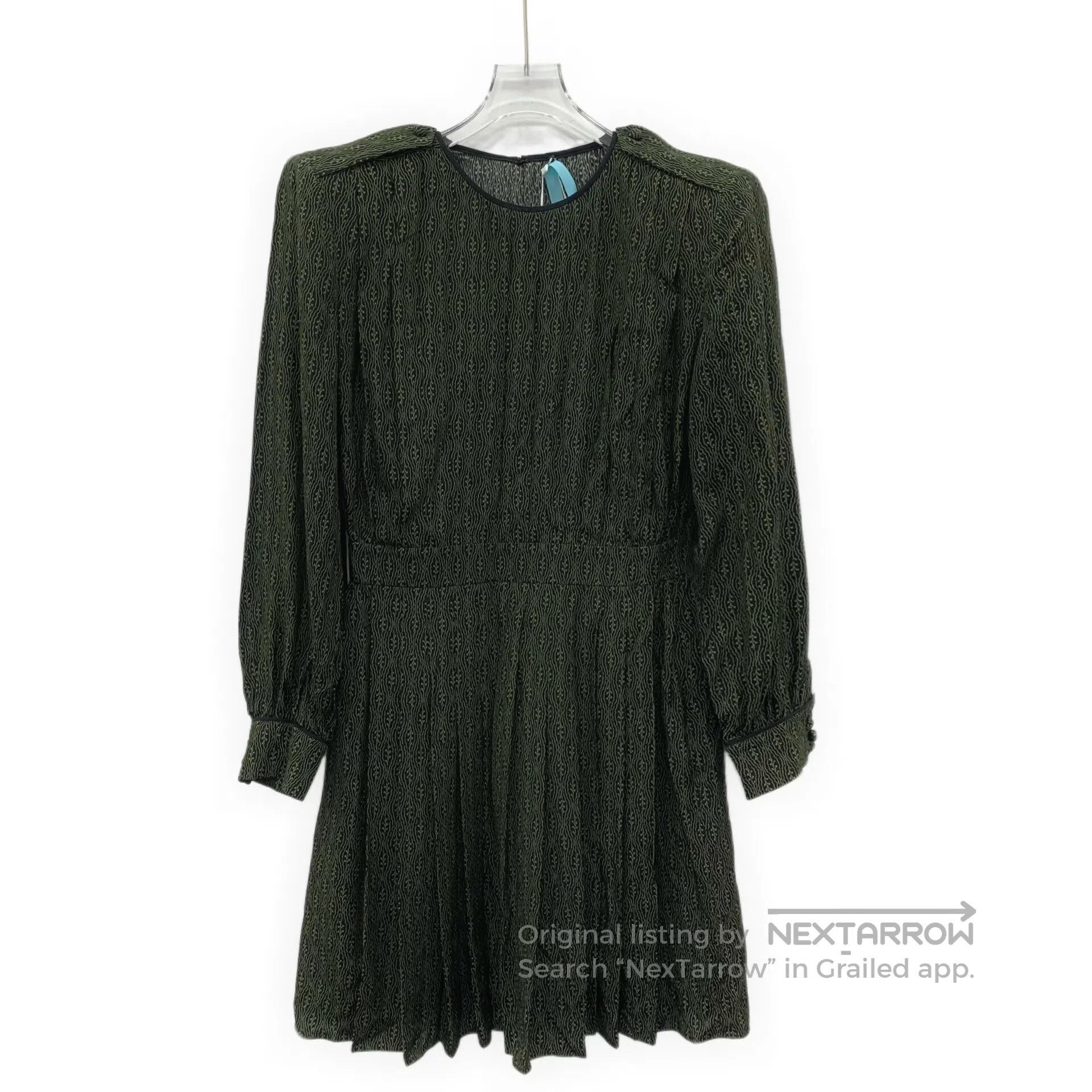Fendi FENDI Moss green floral printed mulberry silk round neck l Size S / US 4 / IT 40 - 1 Thumbnail