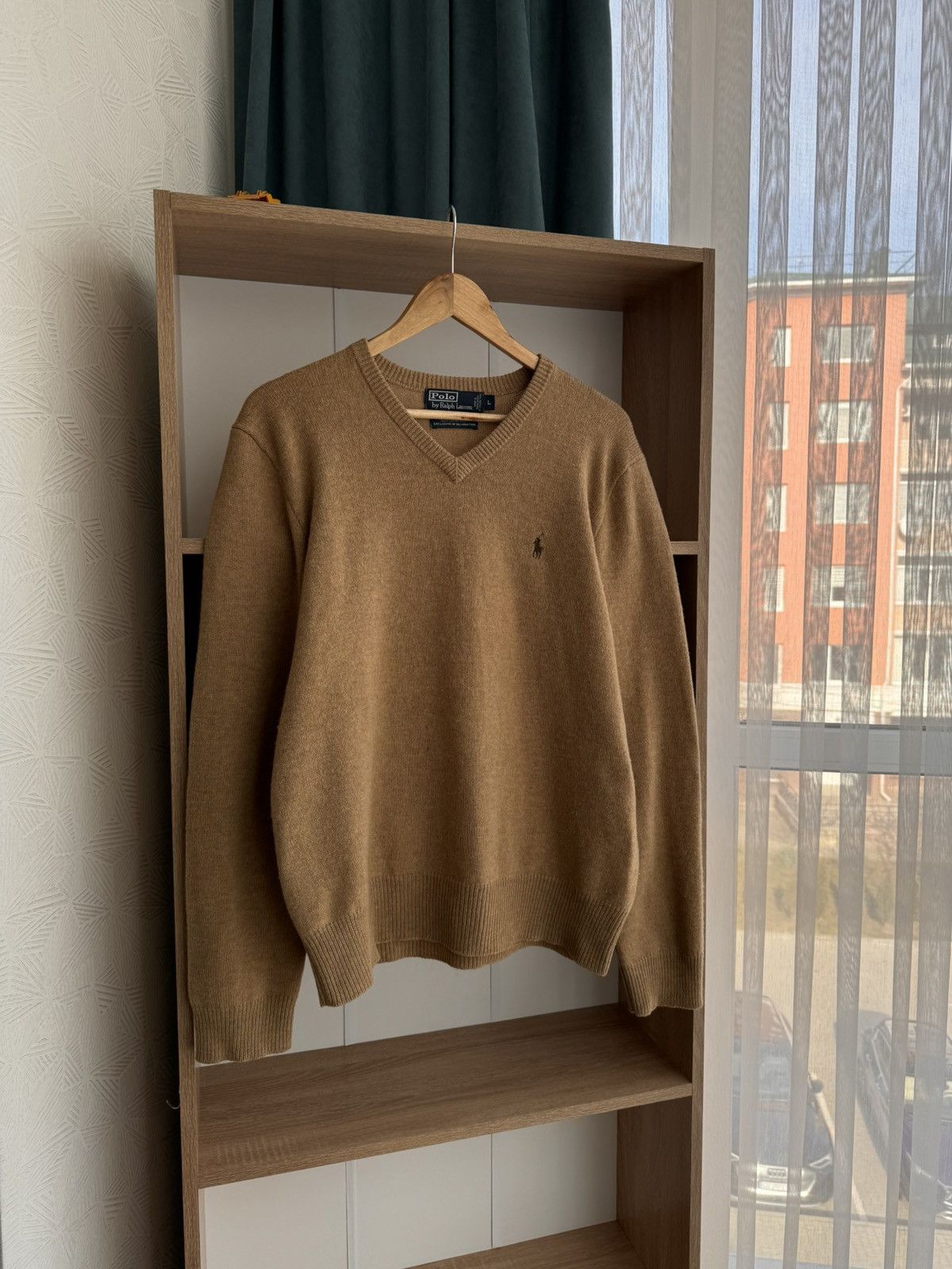 Polo Ralph Lauren × Vintage VTG Polo Ralph Lauren PRL Creamy Beige Lambswool Sweater Size US L / EU 52-54 / 3 - 1 Thumbnail