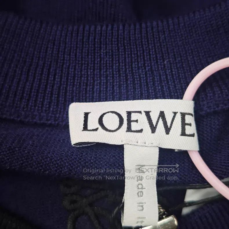 Loewe Loewe Black and blue embroidered logo irregular hem wool c Size XS / US 0-2 / IT 36-38 - 5 Thumbnail