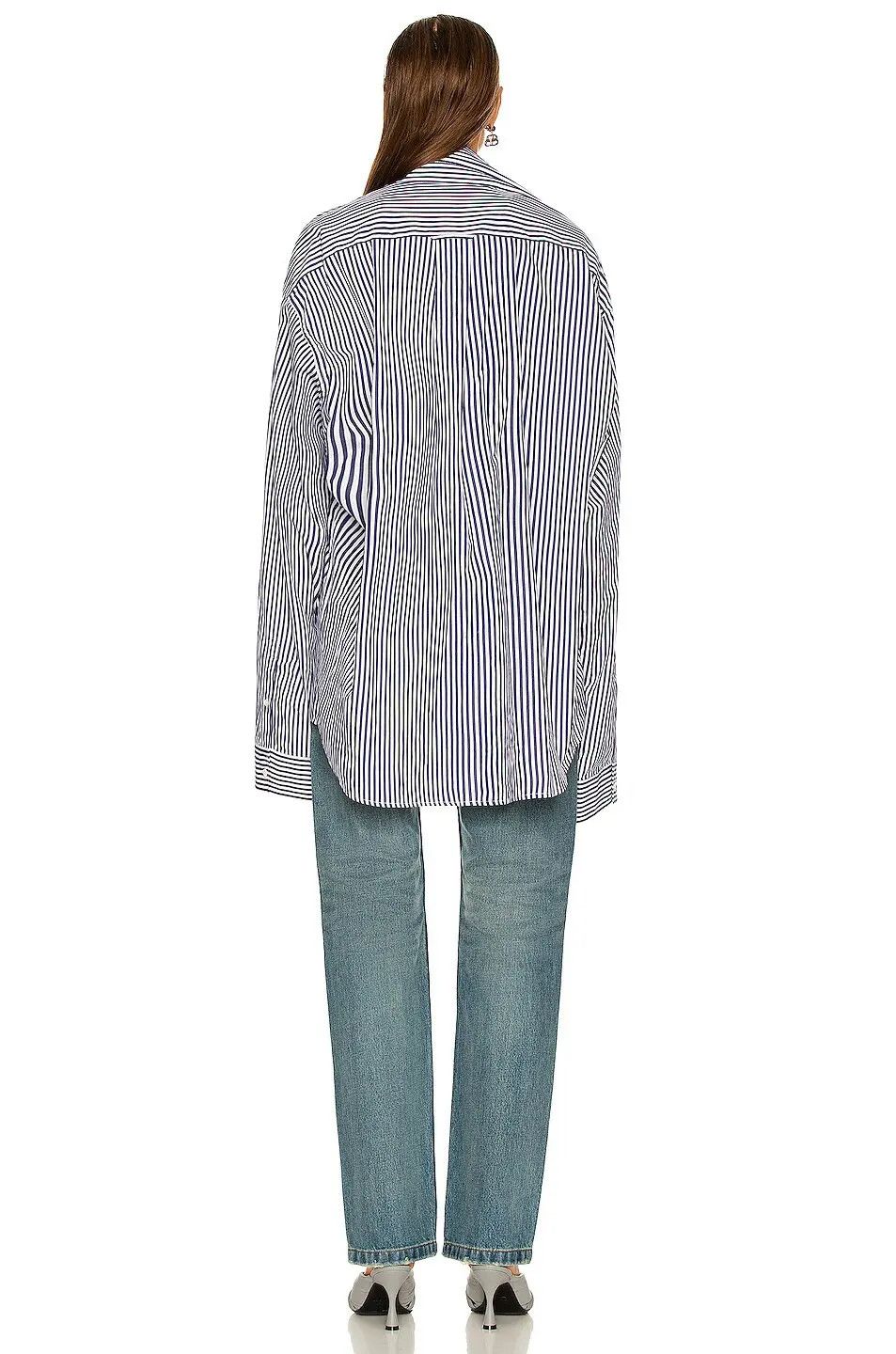 Balenciaga o1bcso1str1124 Twisted Shirt in Navy/White Size XS / US 0-2 / IT 36-38 - 4 Thumbnail