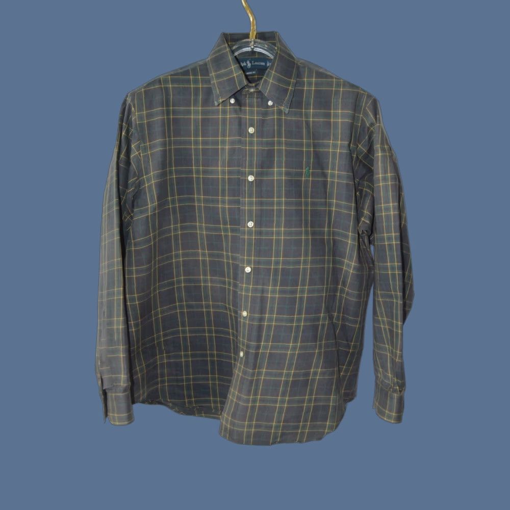Polo Ralph Lauren VINTAGE Polo Ralph Lauren Shirt Green Plaid L/S Classic Fit Button-Up Size US L / EU 52-54 / 3 - 1 Thumbnail
