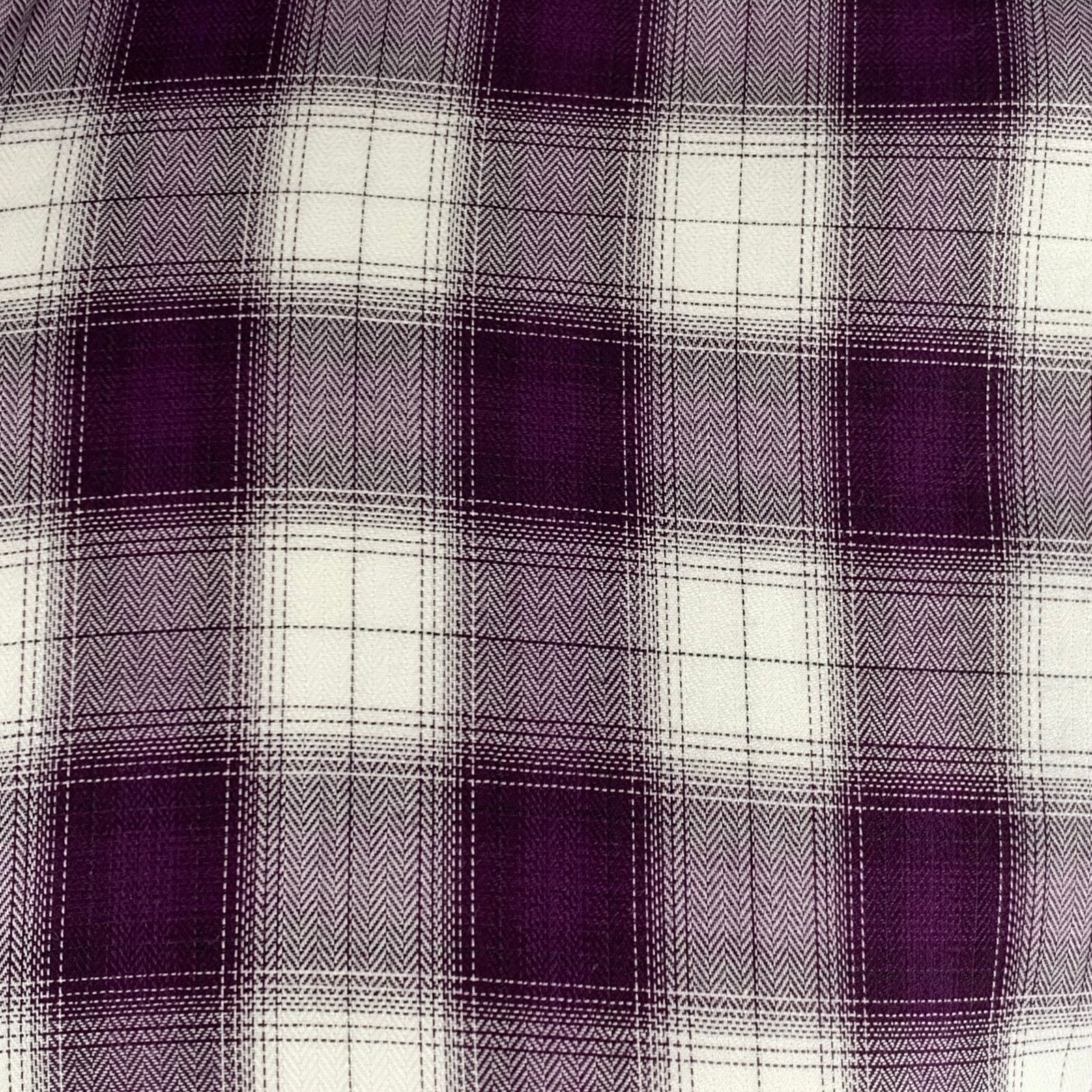 Etro Purple White Plaid Cotton Spread Collar Long Sleeve Shirt Size US M / EU 48-50 / 2 - 2 Thumbnail