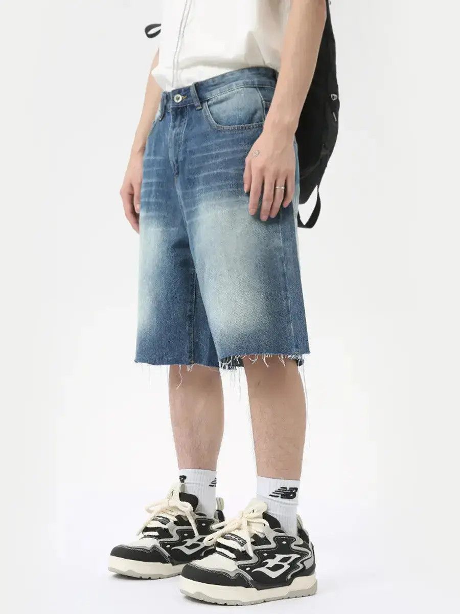 Japanese Brand Retro casual straight leg denim shorts Size US 32 / EU 48 - 2 Thumbnail