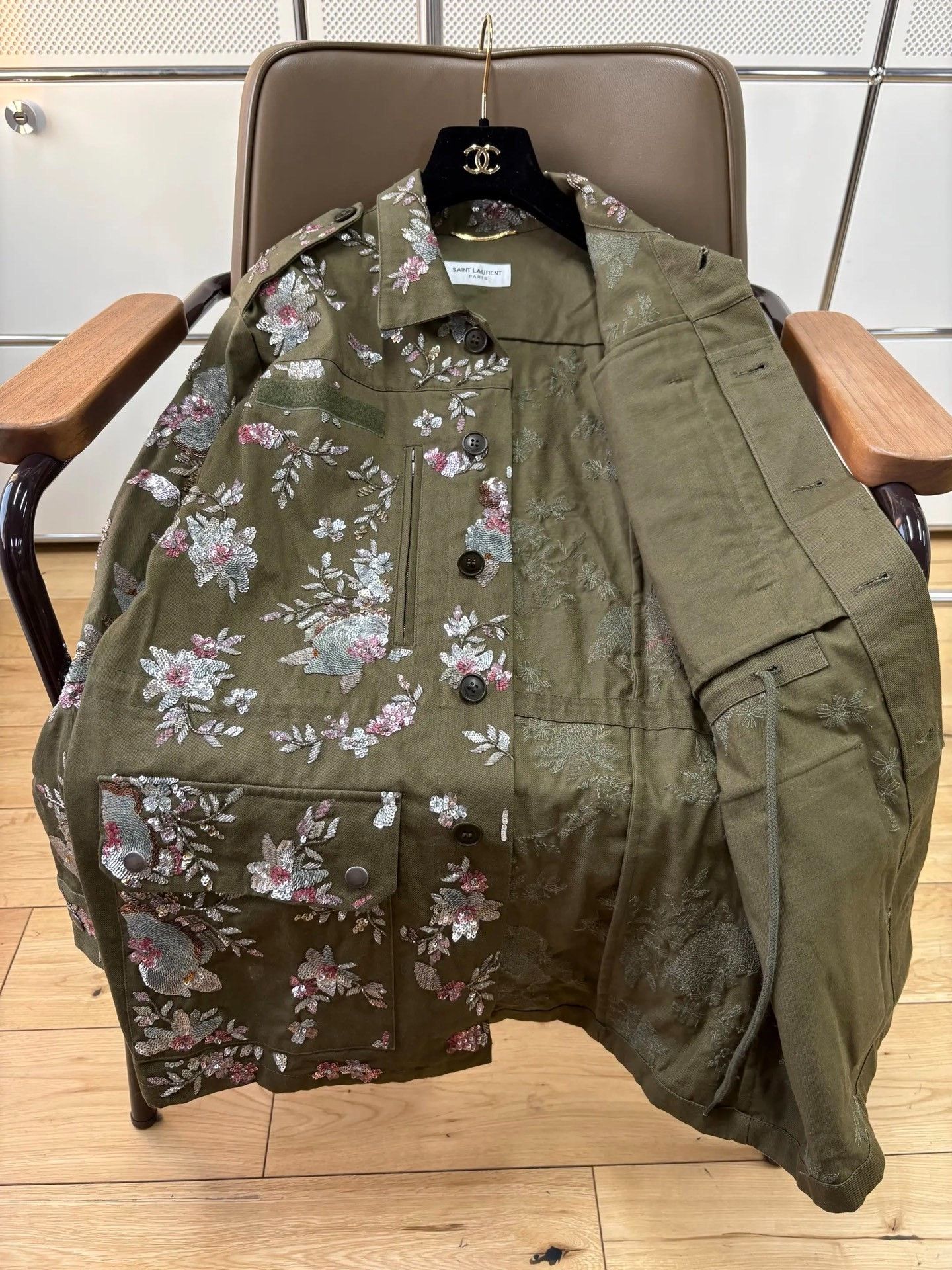 Saint Laurent Paris Saint Laurent Sequin Floral Embroidered Jacket Size S / US 4 / IT 40 - 6 Thumbnail