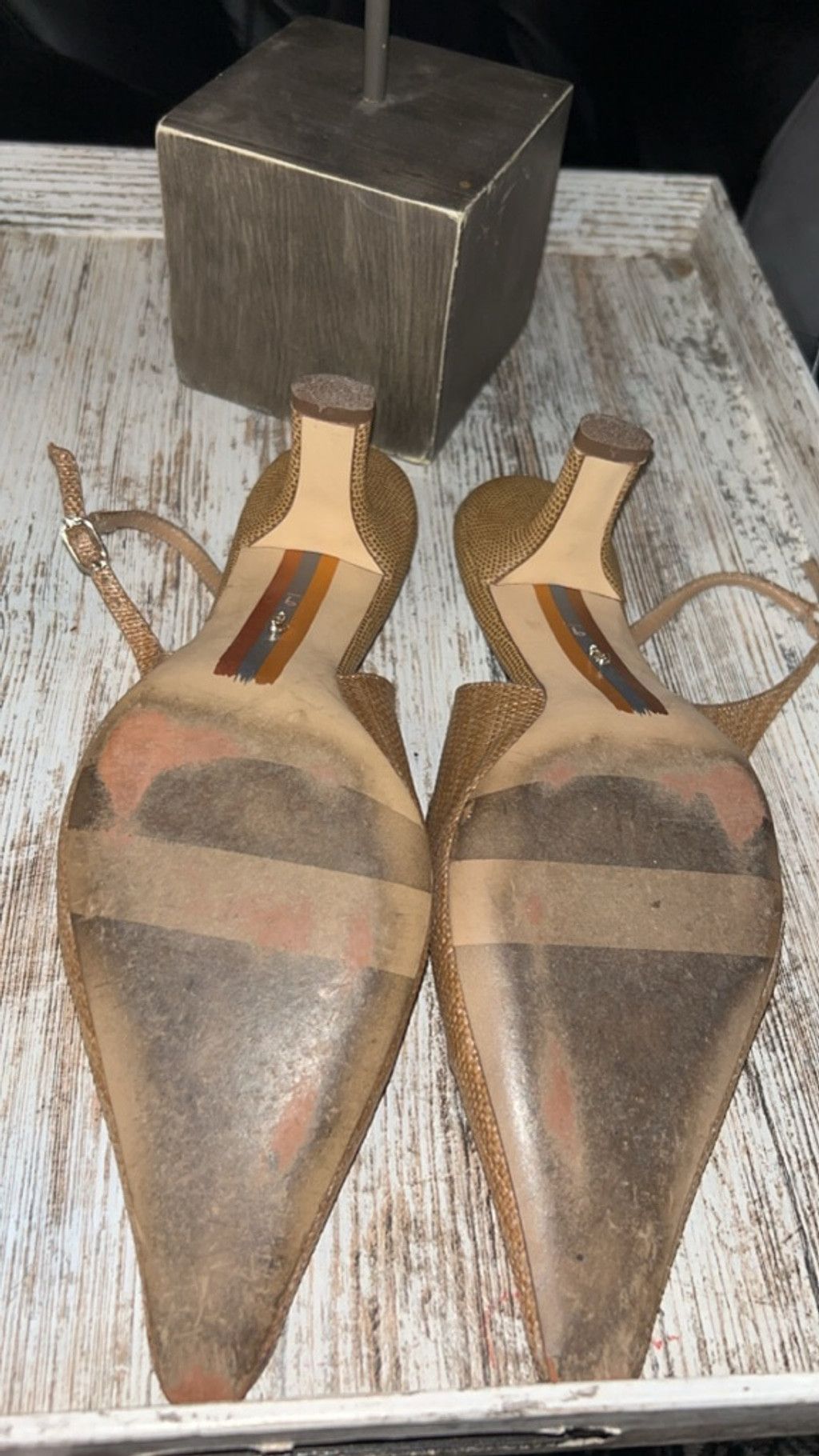 Sam Edelman Women's Sam Edelman Gold Woven Slingback Heels Size 6 Size US 6 / IT 36 - 5 Thumbnail