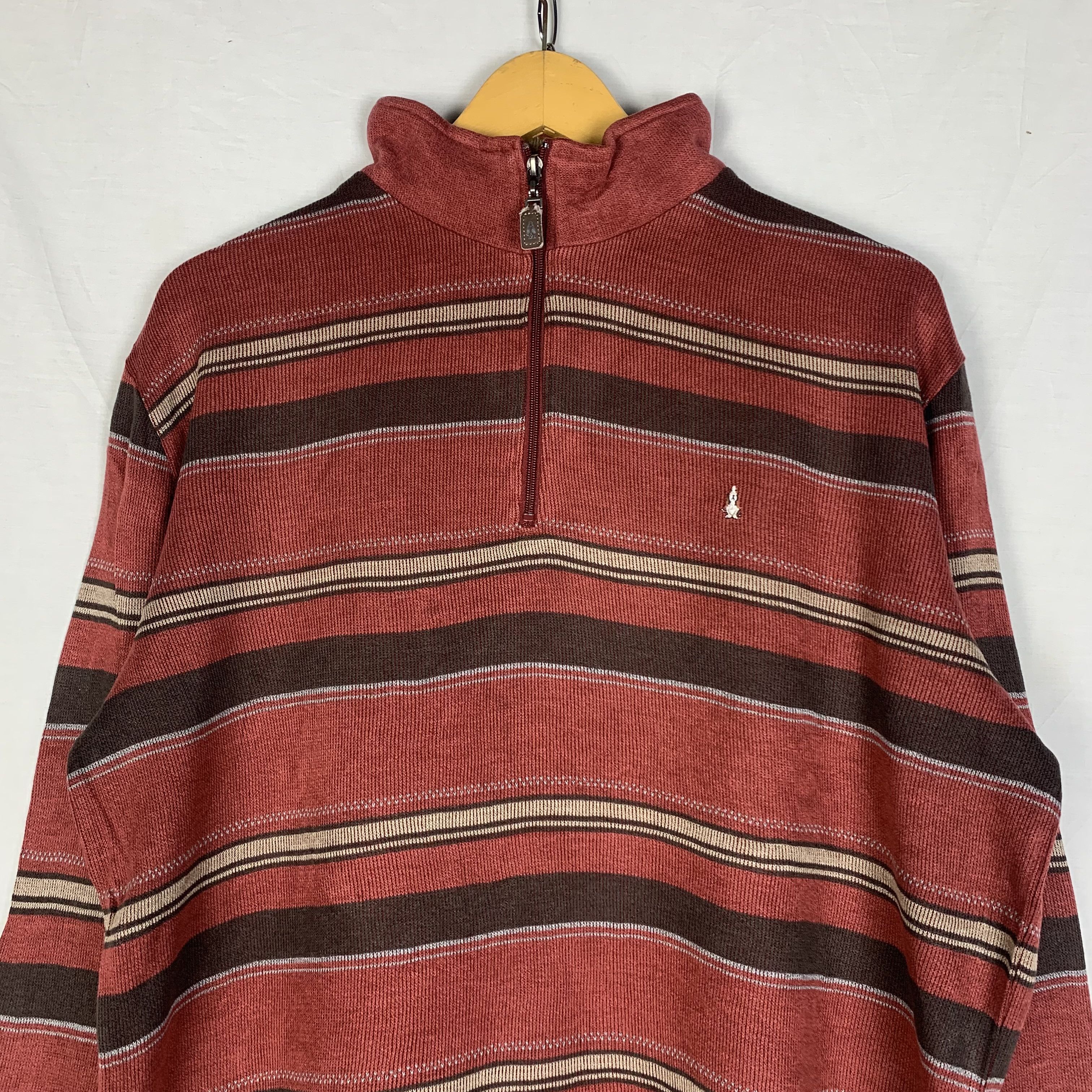 Hush Puppies Vintage Hush Puppies Halfzip Stripped Sweatshirt Sweater Size US L / EU 52-54 / 3 - 3 Thumbnail