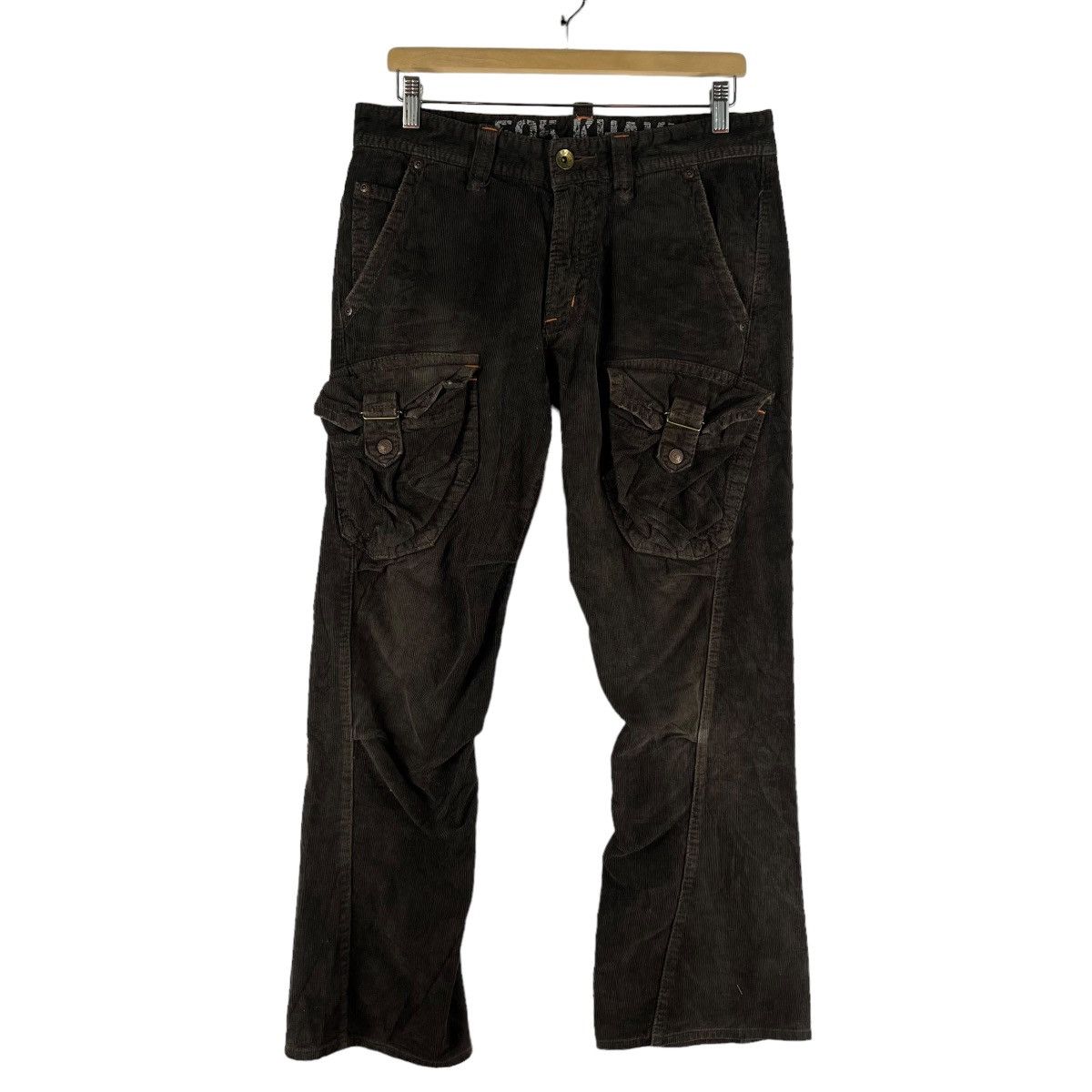 Hysteric Glamour 🔥VINTAGE BIKER PANTS CORDUROY MULTI POCKETS CARGO 505 KHAKI Size US 34 / EU 50 - 1 Thumbnail