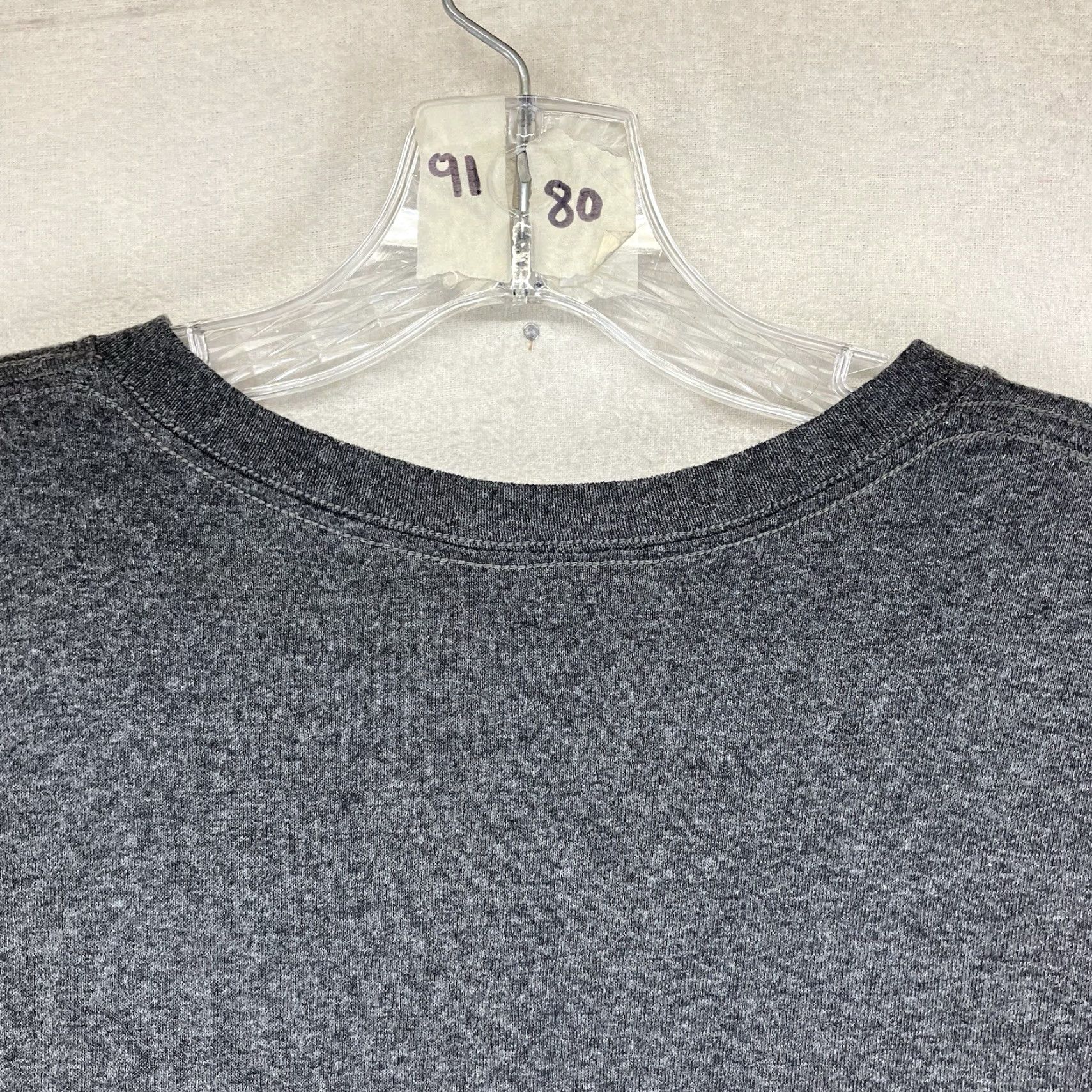Vintage Spencer's Funny Graphic T-Shirt Mens 2XL Gray Short Sleeve Crew Neck Cotton Blend All Seasons Sh*t Happens Size US XXL / EU 58 / 5 - 6 Thumbnail