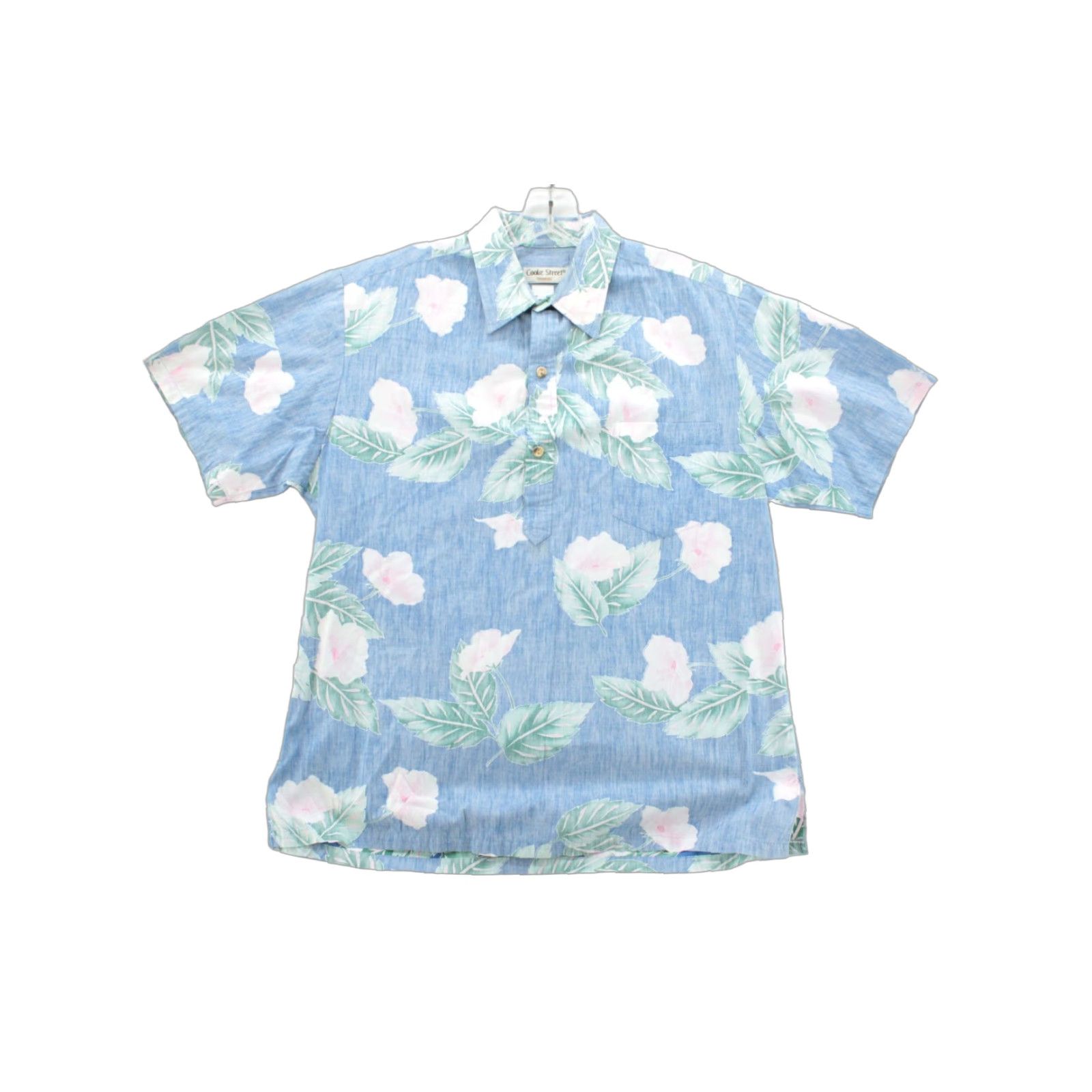 ALOHAS VTG Cooke Street Honolulu Hawaiian Shirt Mens Large Blue Floral Aloha Vacation Shirt Size US L / EU 52-54 / 3 - 1 Thumbnail