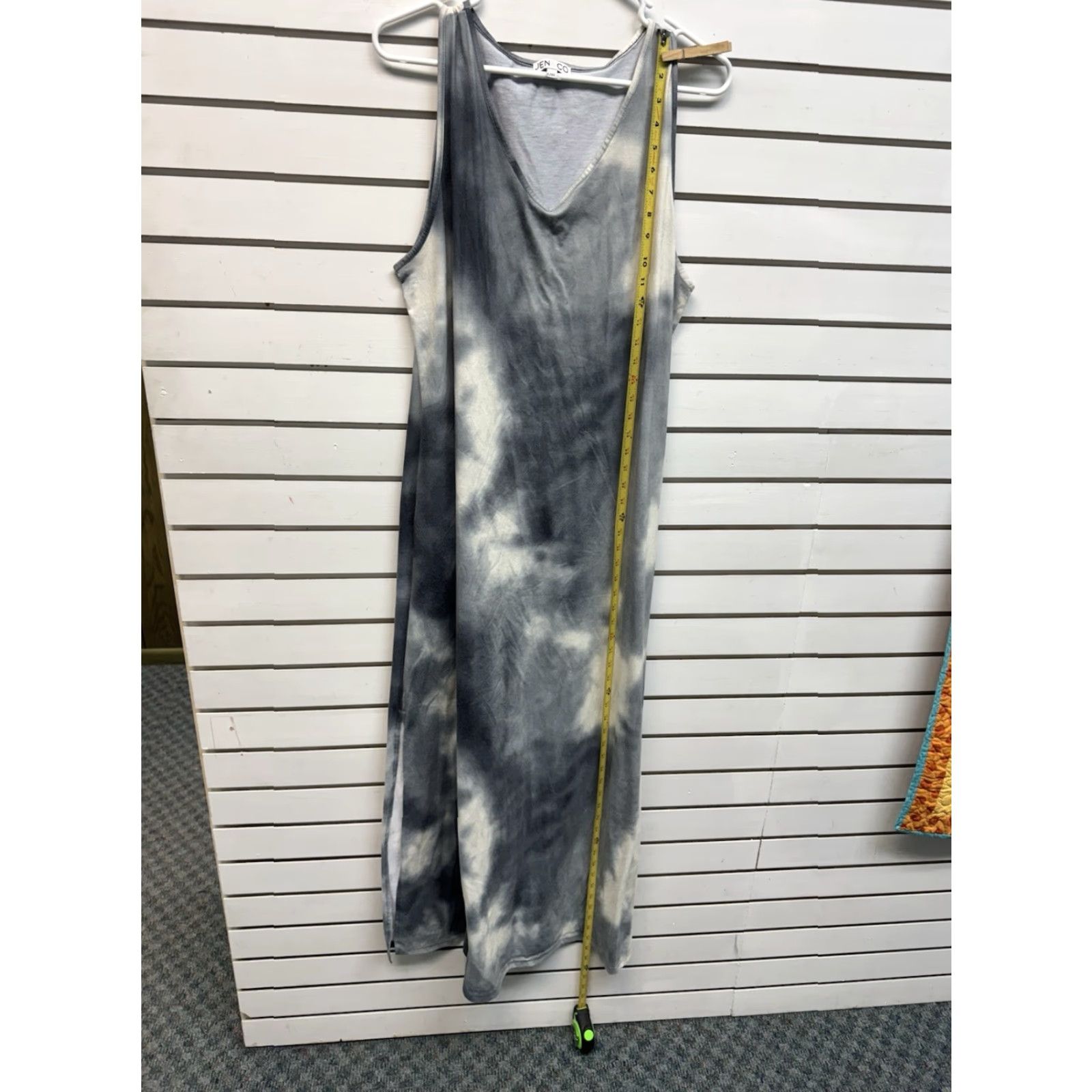 Vintage Jen & Co Boho Dress Maxi Tie Dye Sleeveless V-Neck Long Casual Women L White Grunge Streetwear Indie Festival Slouchy Size L / US 10 / IT 46 - 5 Thumbnail