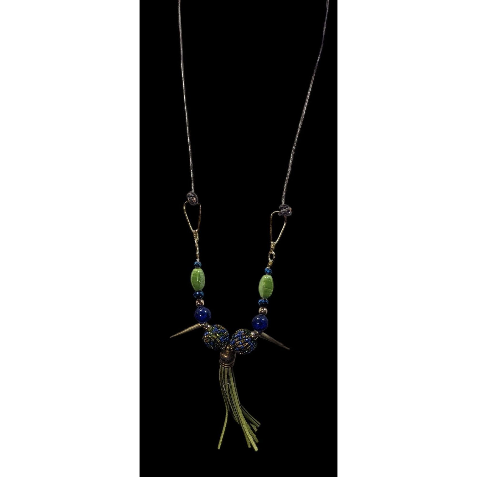 Other Bohemian Abstract Blue And Green Statement Necklace Size ONE SIZE - 4 Thumbnail