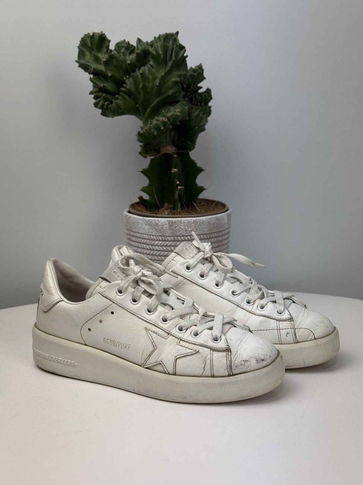 Golden Goose Golden Goose Pure Star White Leather Sneakers Women’s EU36 Size US 6 / IT 36 - 2 Thumbnail