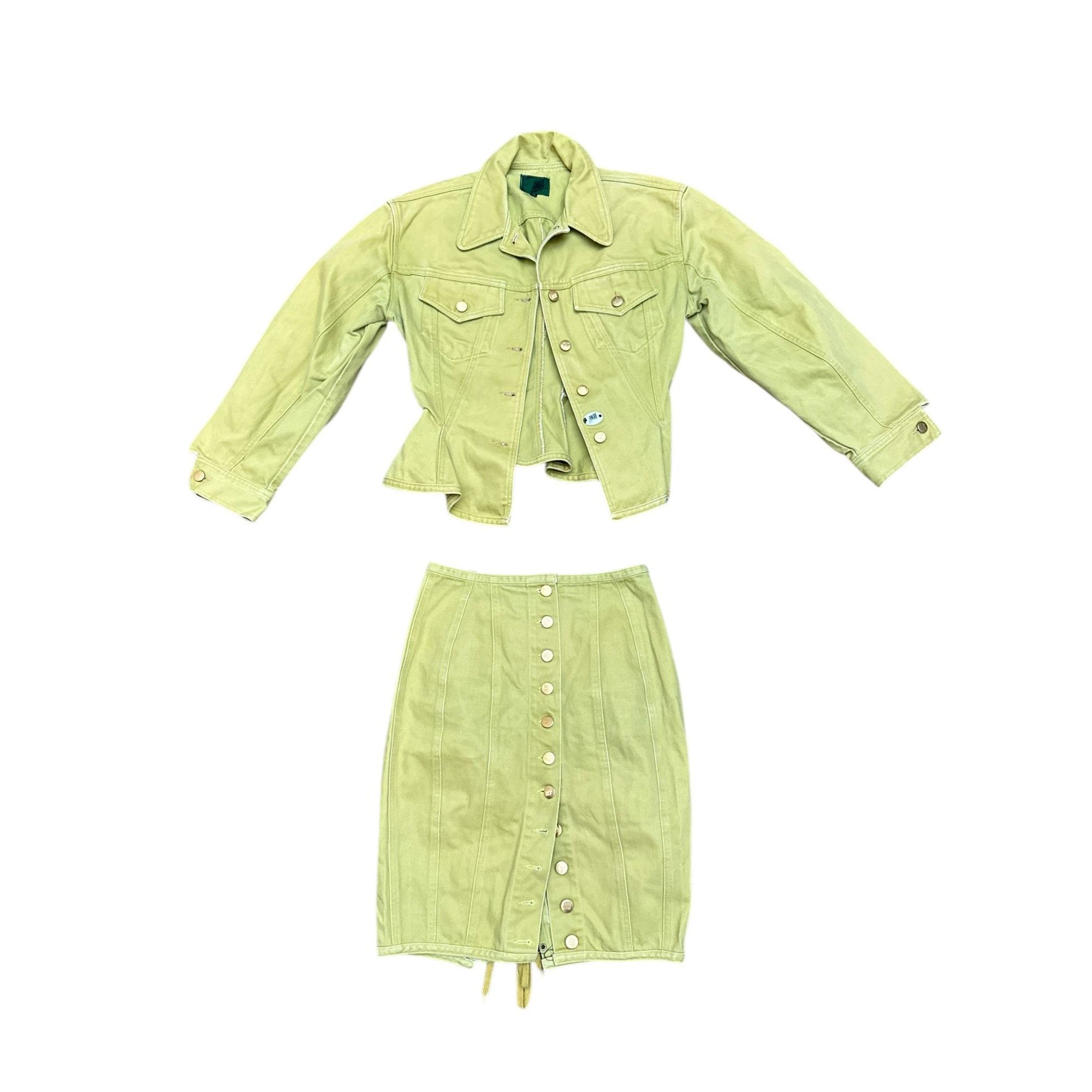 Jean Paul Gaultier Vintage Early 1990s Chartreuse Set Size S / US 4 / IT 40 - 1 Thumbnail