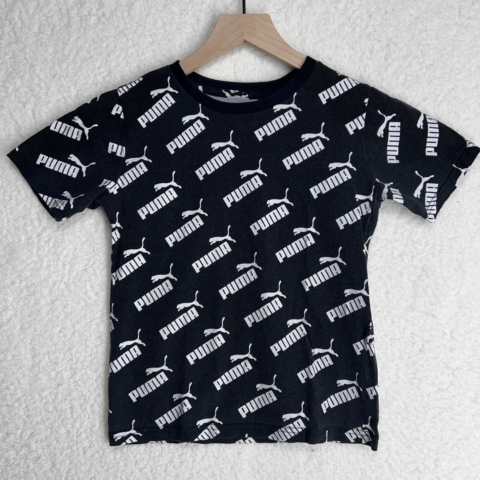 Puma Puma youth size 8 unisex T-Shirt Black White Size M / US 6-8 / IT 42-44 - 1 Thumbnail