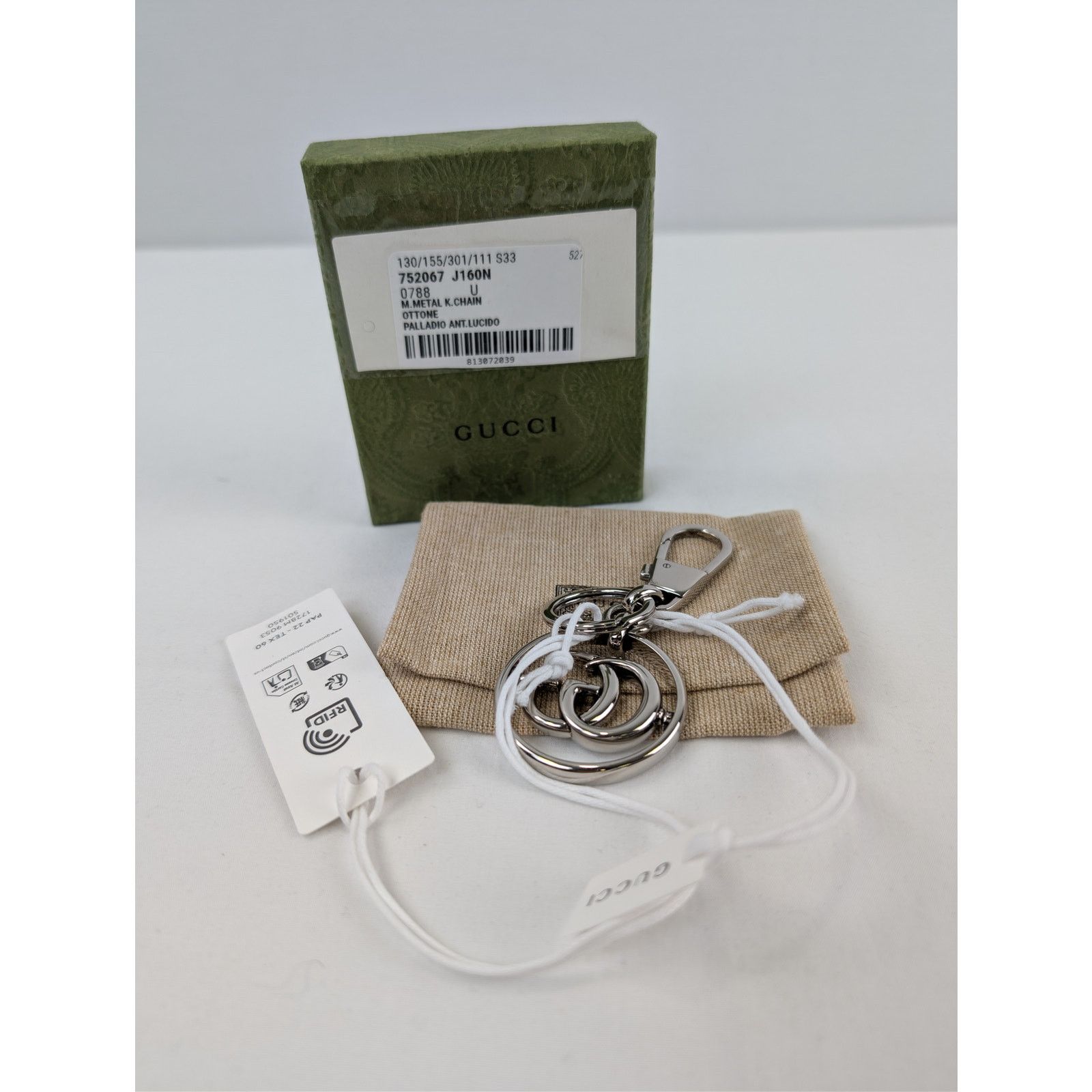 Gucci o1rshd1 Size: OS / Men's Metal Key Chain Ottone in Silver Size ONE SIZE - 9 Thumbnail