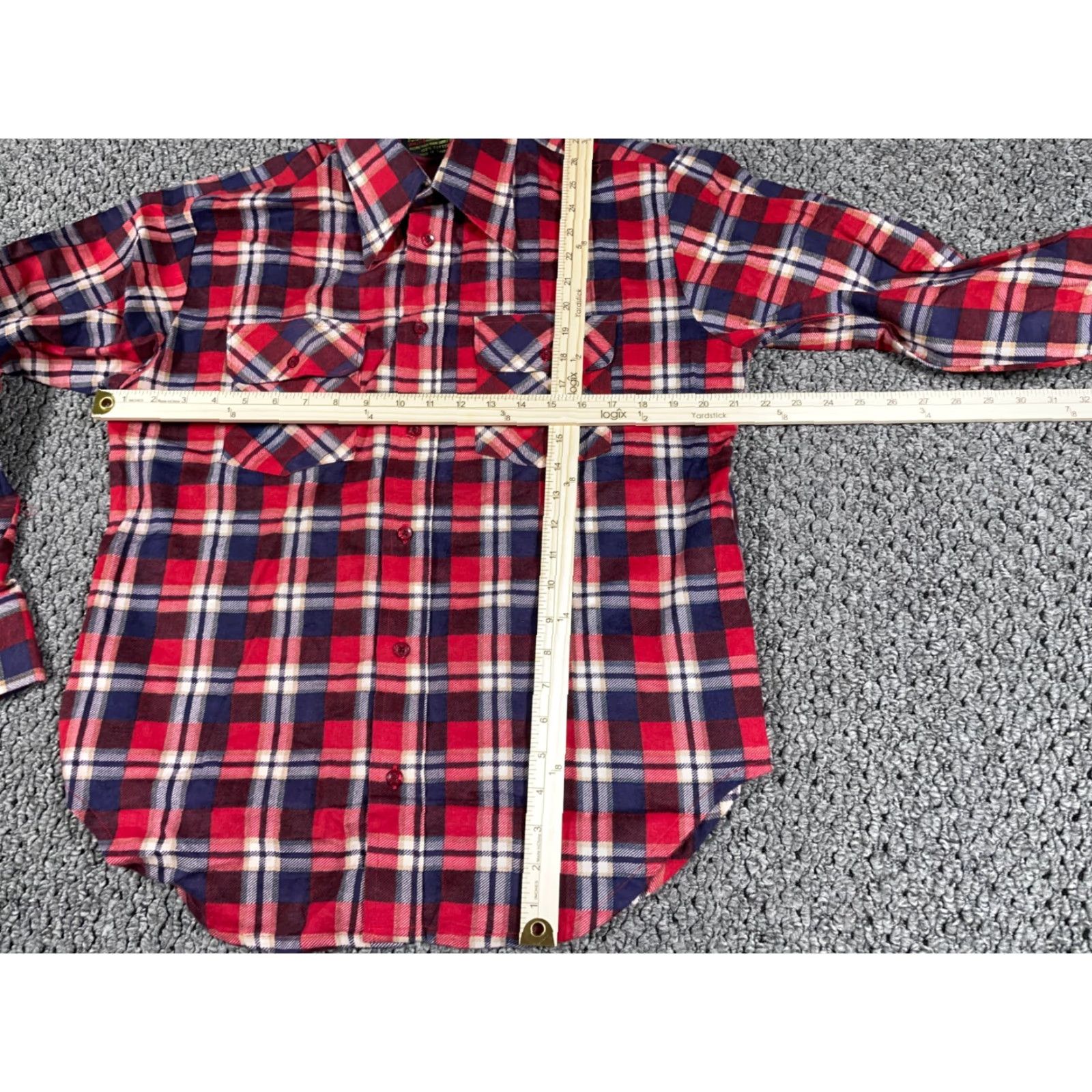 Blair VINTAGE John Blair Grunge Flannel Shirt Adult Medium Red Plaid 90s Mens Size US M / EU 48-50 / 2 - 5 Thumbnail