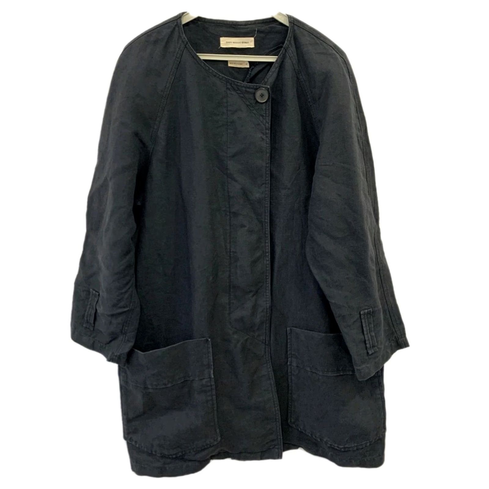 Isabel Marant Isabel Marant Étoile Women’s Linen Cotton Coat Black Oversized L Adult Women Coat Linen Cotton Patch Pockets 90s Minimalist Utility Overcoat Size L / US 10 / IT 46 - 2 Thumbnail