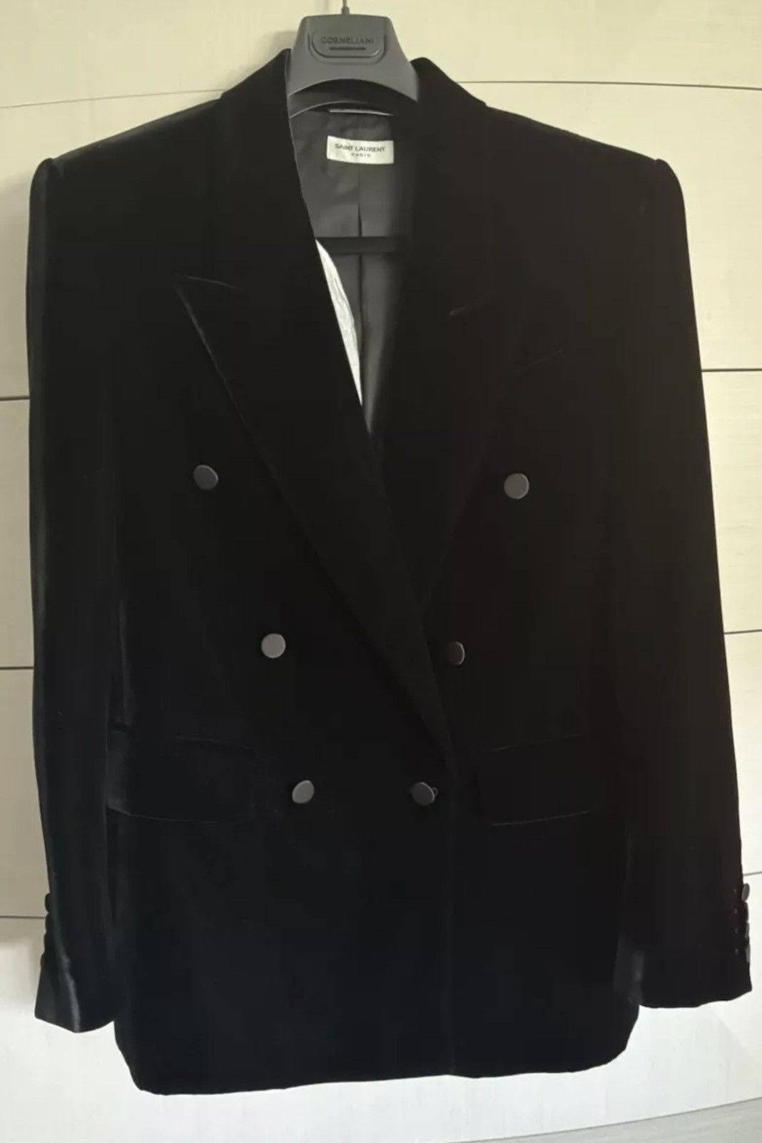 Saint Laurent Paris × Yves Saint Laurent NEW!!!! 52R Saint Laurent Velvet Double Breasted Jacket Size 52R - 6 Thumbnail