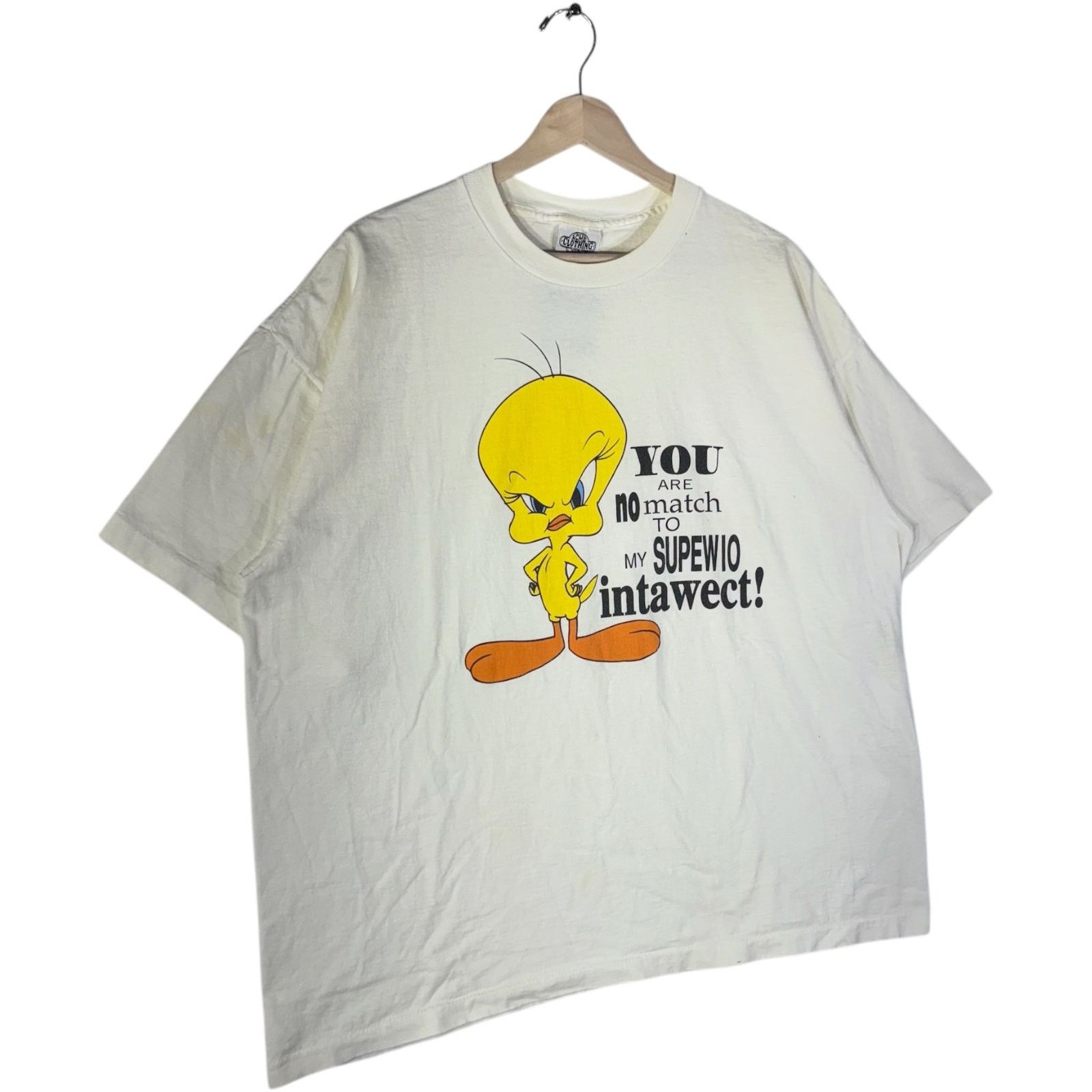 Warner Bros Vintage Looney Tunes Tweety Bird Humor Cartoon Tee 2XL Size US XXL / EU 58 / 5 - 4 Thumbnail