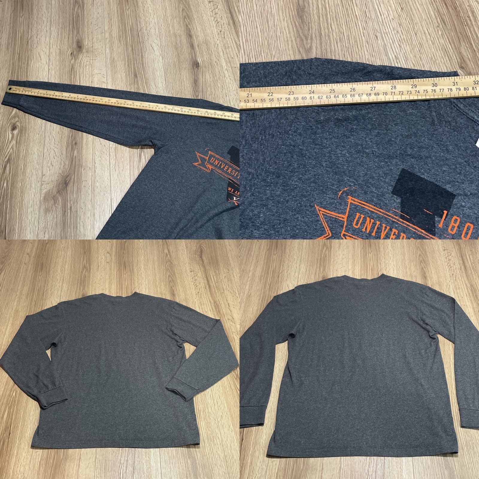 Nike VINTAGE Nike University of Virginia Cavaliers Men’s Long Sleeve Shirt Medium Gray Logo Crew Neck College Fan Apparel Size US M / EU 48-50 / 2 - 8 Thumbnail