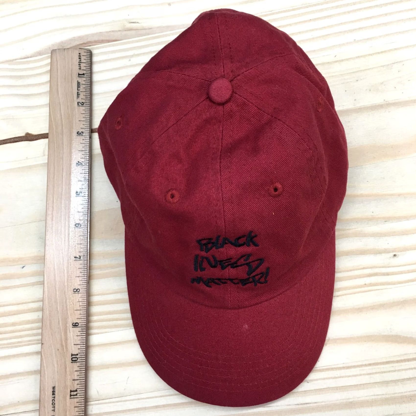Vintage Black Lives Matter Baseball Cap Hat Mens Maroon Cotton Adjustable One Size Size ONE SIZE - 3 Thumbnail