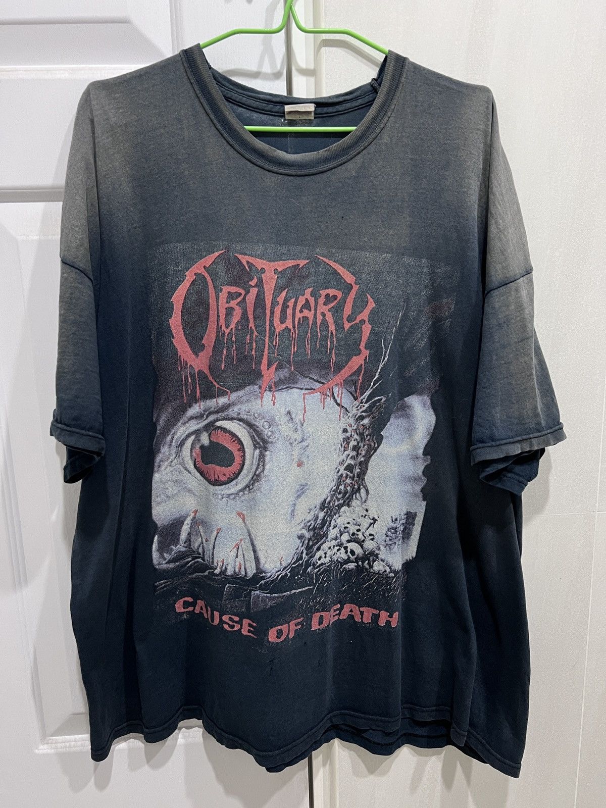 Band Tees Vintage Y2K Obituary Cause Of Death Tee 2XL Faded Thrashed Size US XXL / EU 58 / 5 - 2 Thumbnail