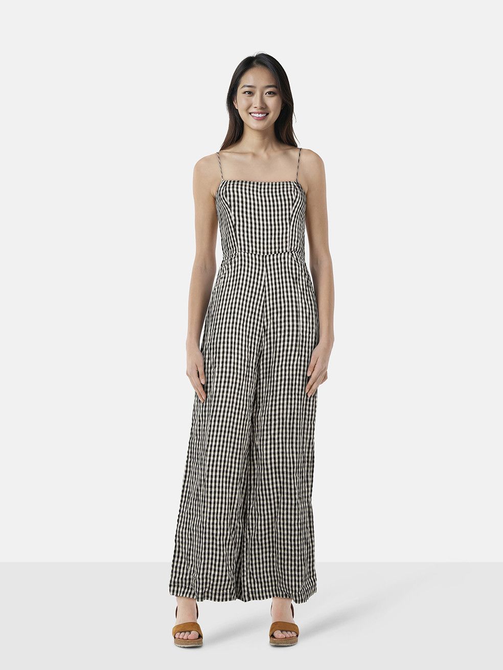 Reformation Black & White Gingham Jumpsuit Size 27" / US 4 / IT 40 - 1 Thumbnail