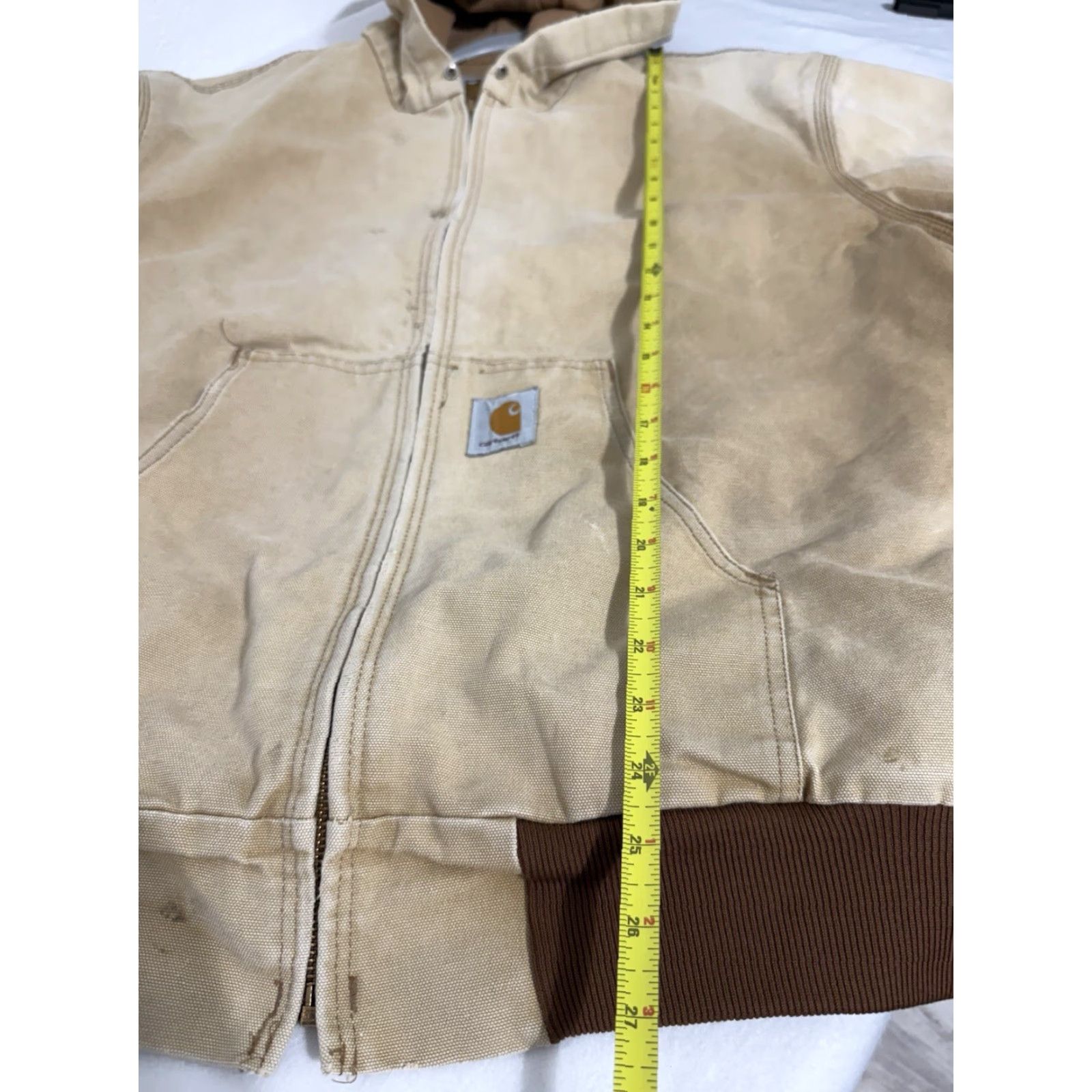 Carhartt VINTAGE Carhartt Jacket Hooded Canvas 2XL Mens Brown Tan Thermal-lined JR106 Work Coat Hoodie Size US XXL / EU 58 / 5 - 2 Thumbnail
