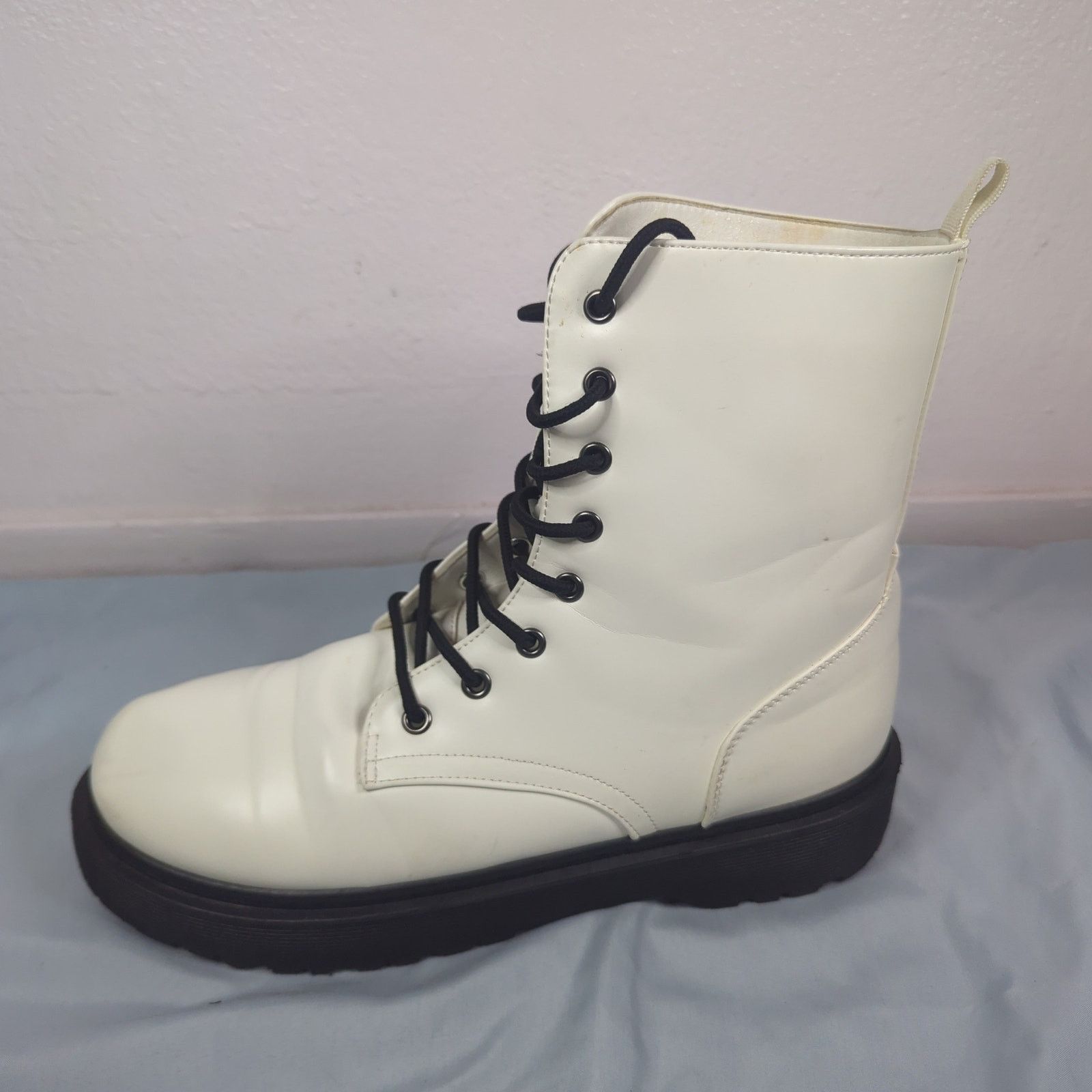 Other Seven Dials Womens Tamika Lace-up White Boot Combat Size 11 Size US 11 / IT 41 - 3 Thumbnail